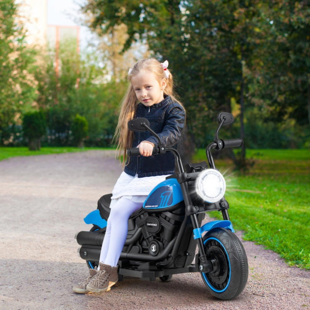SUGIFT Removable Training Wheels and LED Headlight 6V Kids Electric Motorcycle