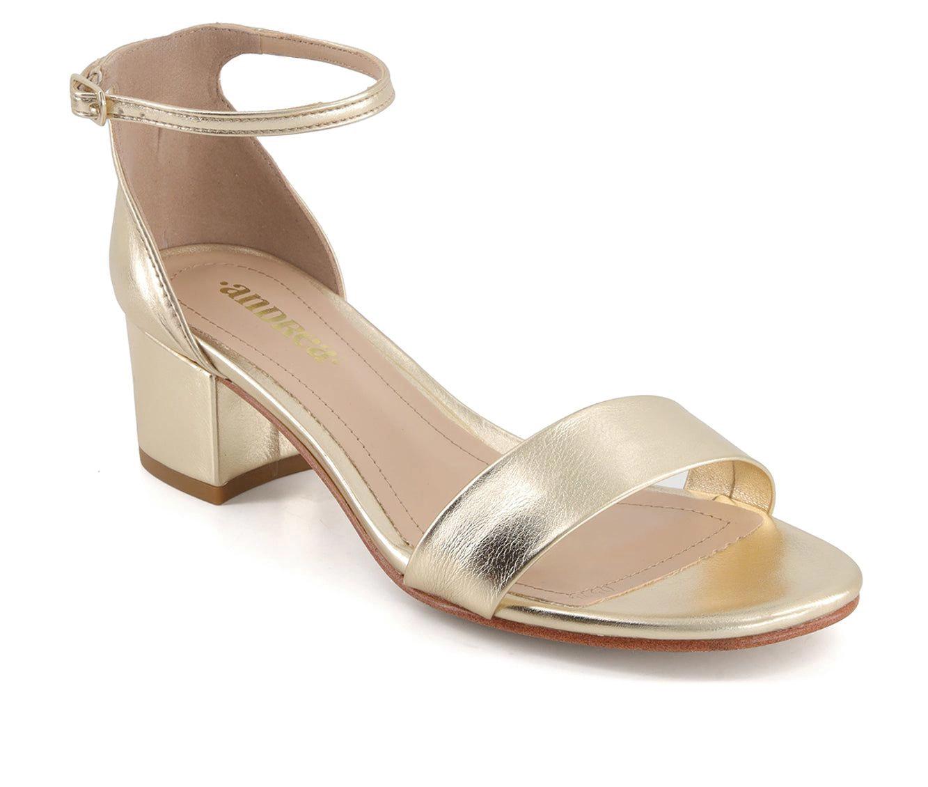 Andrea Womens Ankle Strap Heeled Sandals Or