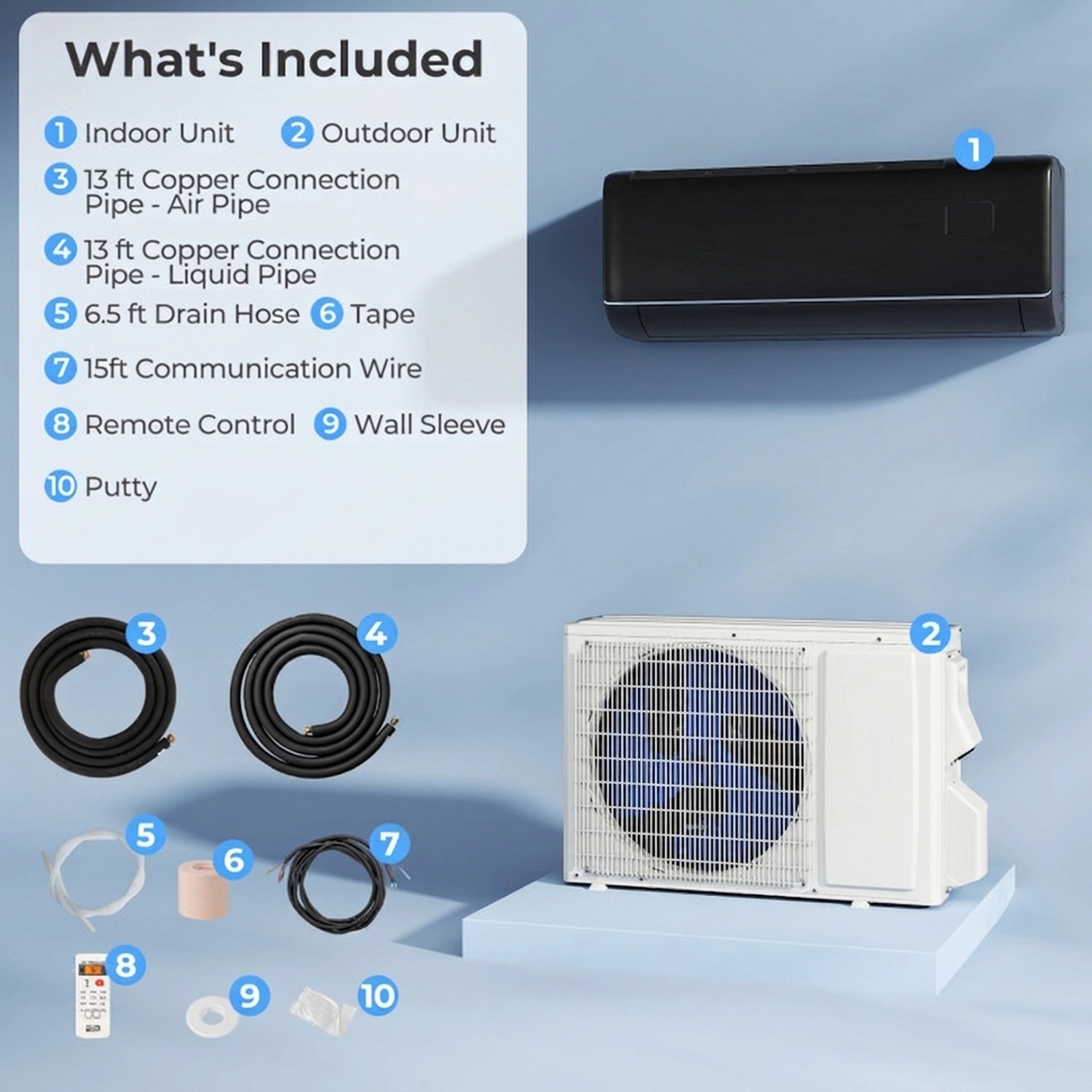 SUGIFT 12000-BTU 22-SEER2 115V 750-sq ft Gray WiFi Smart Ductless Mini Split Air Conditioner and Heat Pump
