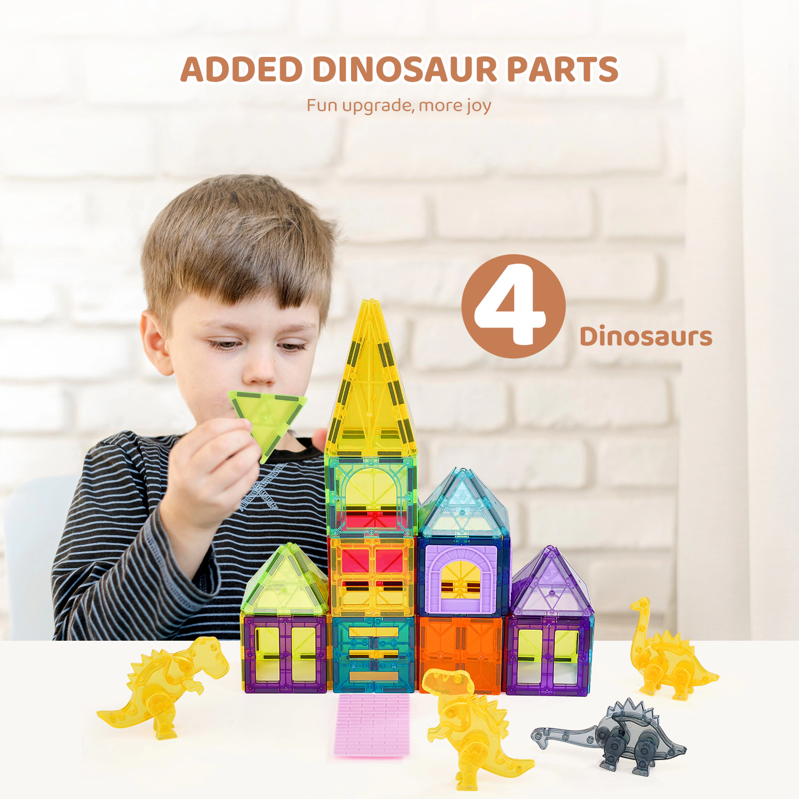 HONGGE Magnetic Tiles, Magnetic Building Blocks for Kids, Magnet Building Set