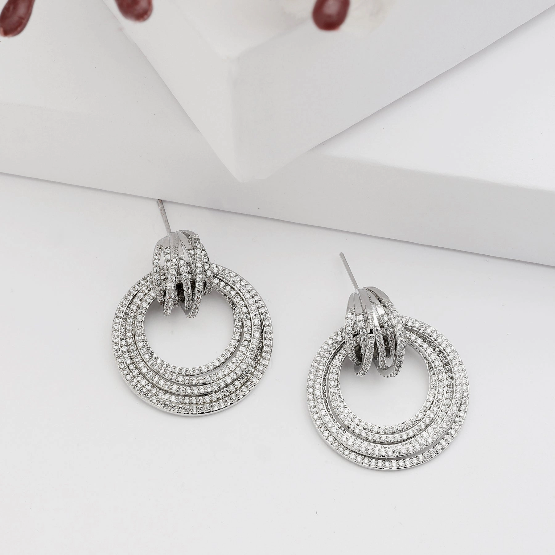 AGP PARIS Womens Diva Tripple Layered Hoop Earrings