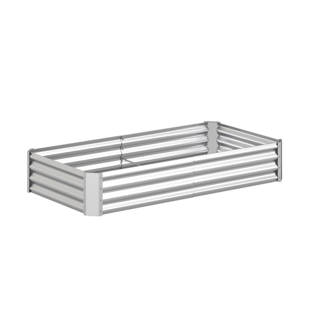 Hivvago Galvanized Raised Garden Bed with Open-Ended Base