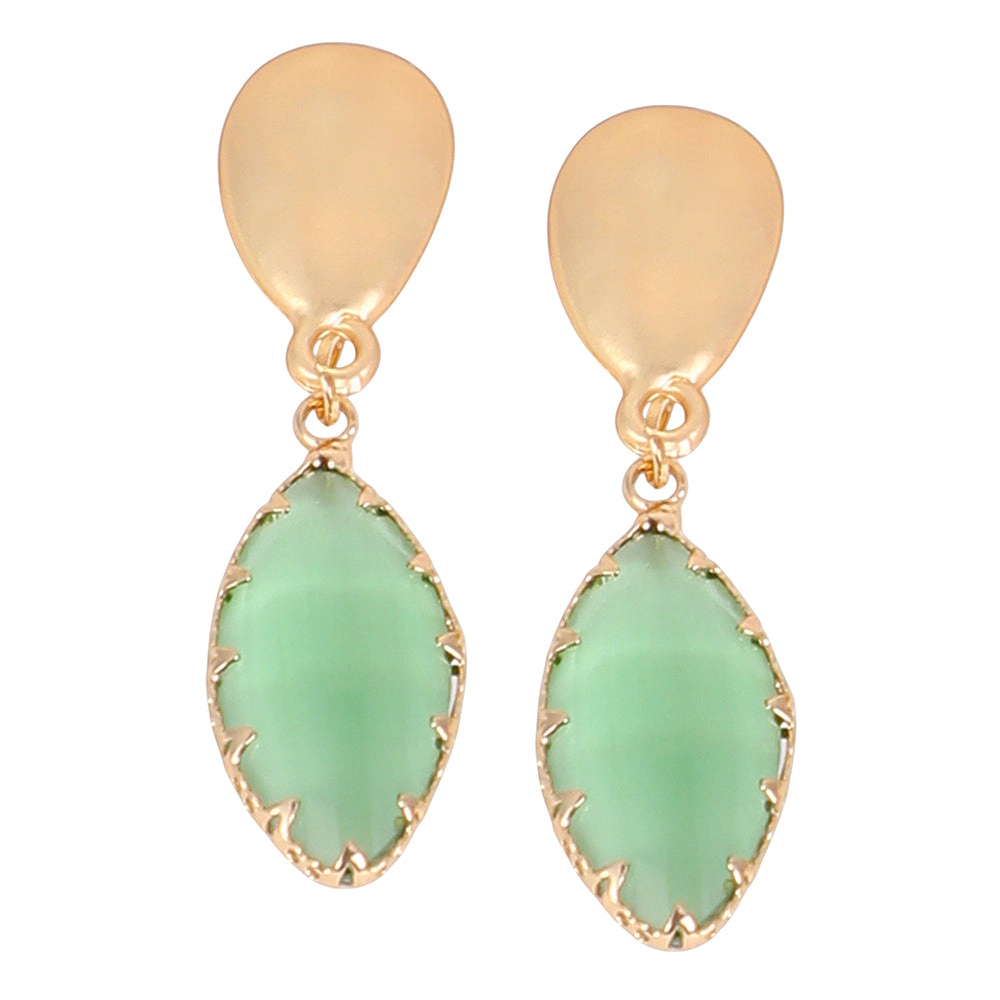 SOHI Women's The Marquise-Gleam Drop Earrings - Kelly Green