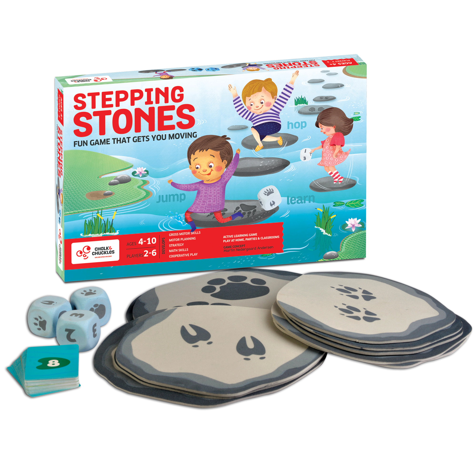 Chalk & Chuckles Stepping Stones Game - 2-6 Players
