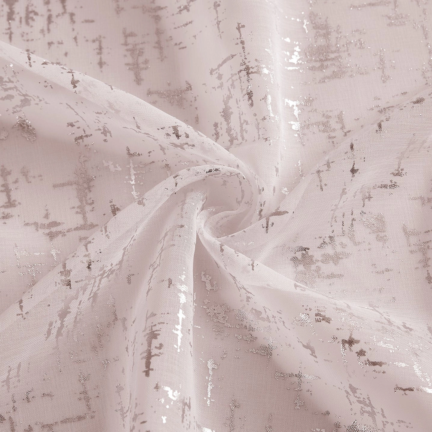 Dainty Home Lindey Linen Textured Metallic Fabric Shower Curtain with 12 Matching Hooks 70" x 72"