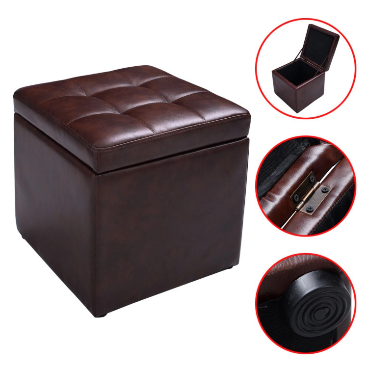 Hivvago Foldable Cube Ottoman Pouffe Storage Seat