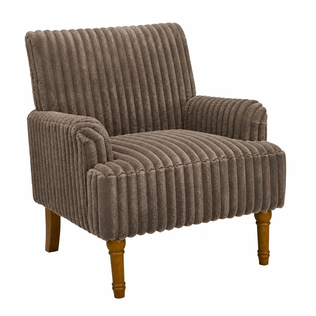 GOODSILO Upholstered Accent Chair with Solid Wood Base