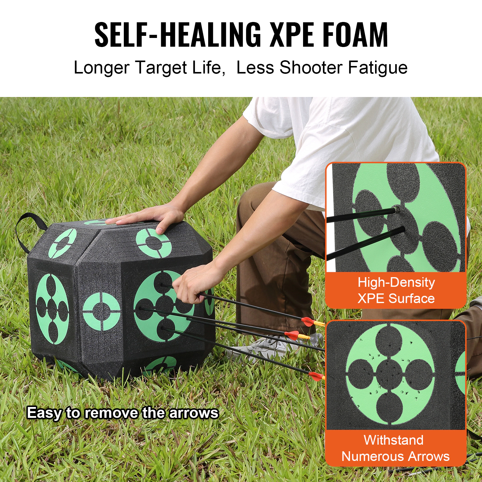 HONGGE Archery Target All-side Shotting Archery Arrow Target Outdoor Portable Archery Target with Carry Handle Easy
