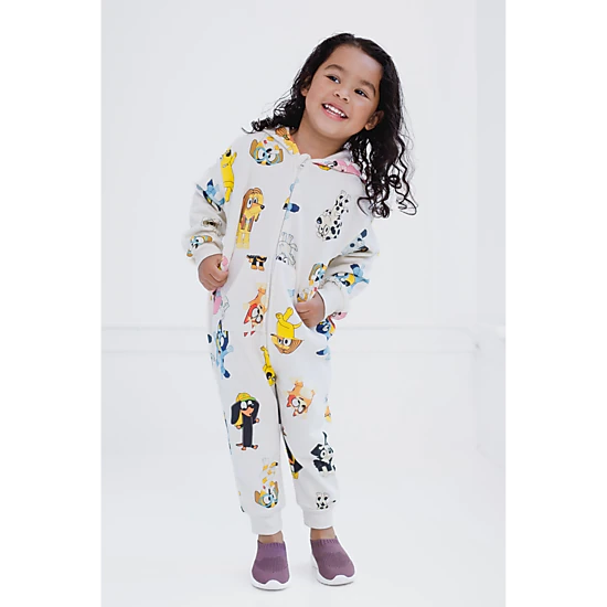 Bluey Girls' Loungewear Fleece Hooded One Piece