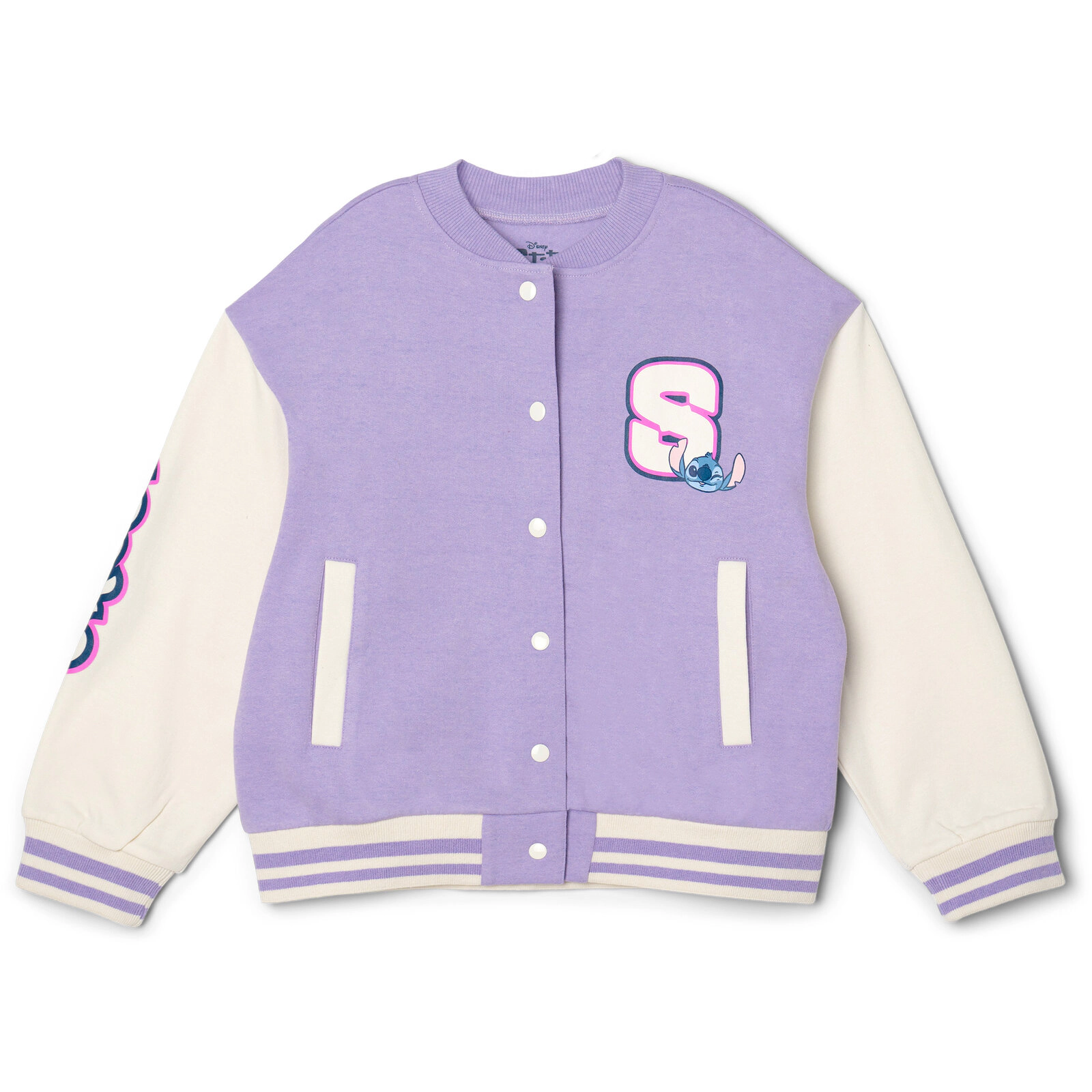 Disney Lilo & Stitch Girls' Fleece Varsity Jacket and Joggers Set