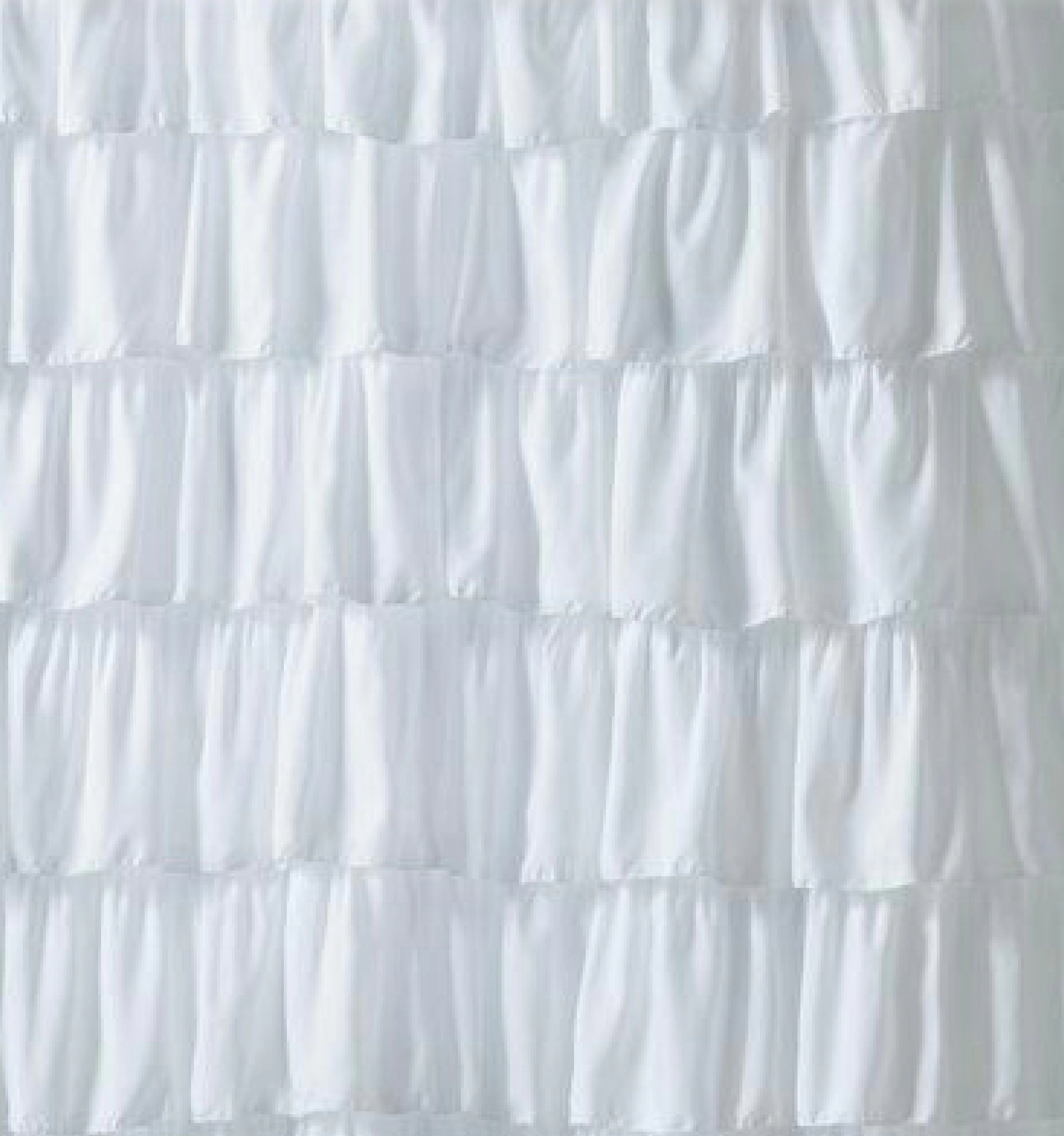 Kate Aurora Shabby Chic Style White Crushed Ruffle Fabric Shower Curtain