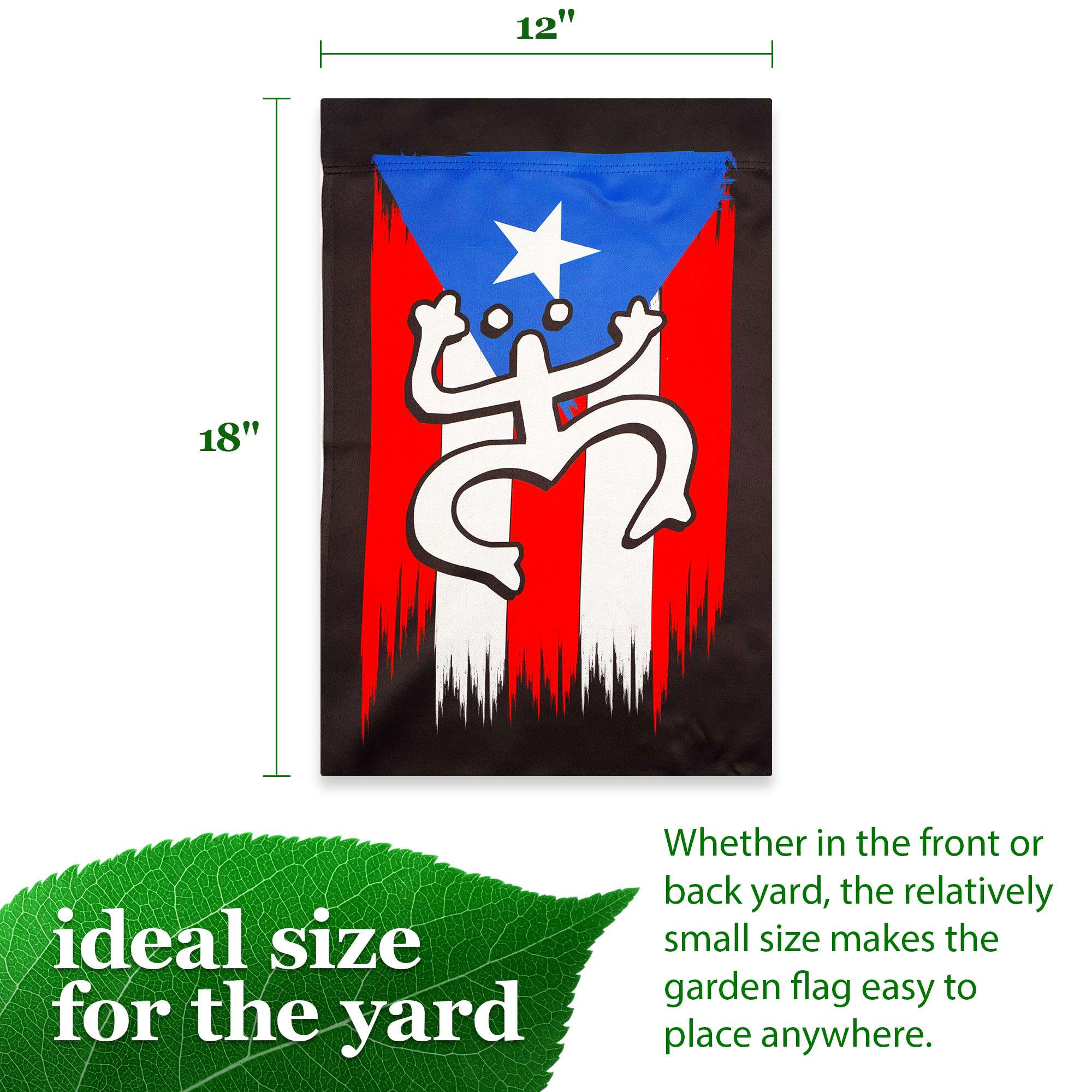 G128 Puerto Rico Coqui Frog 12x18 Double-Sided Blockout Garden Flag