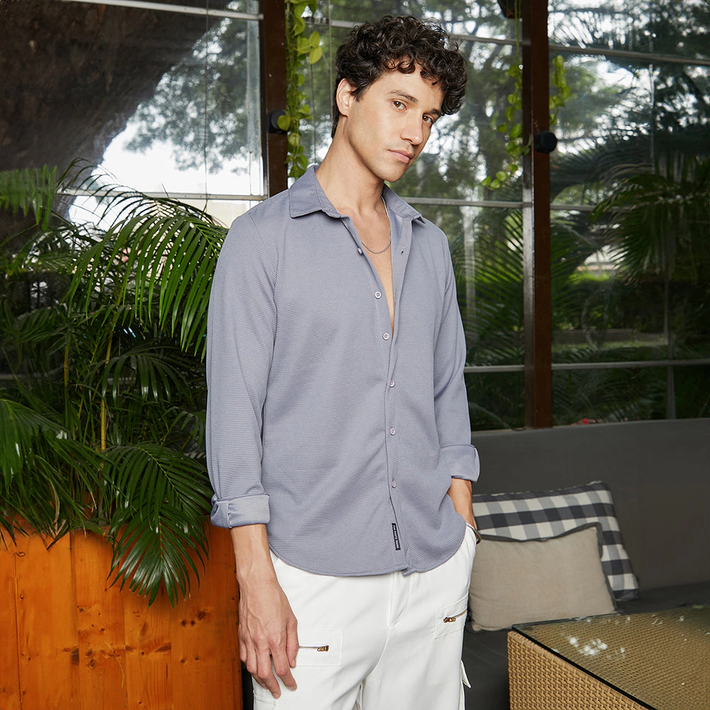 Waffle-Textured Shirt