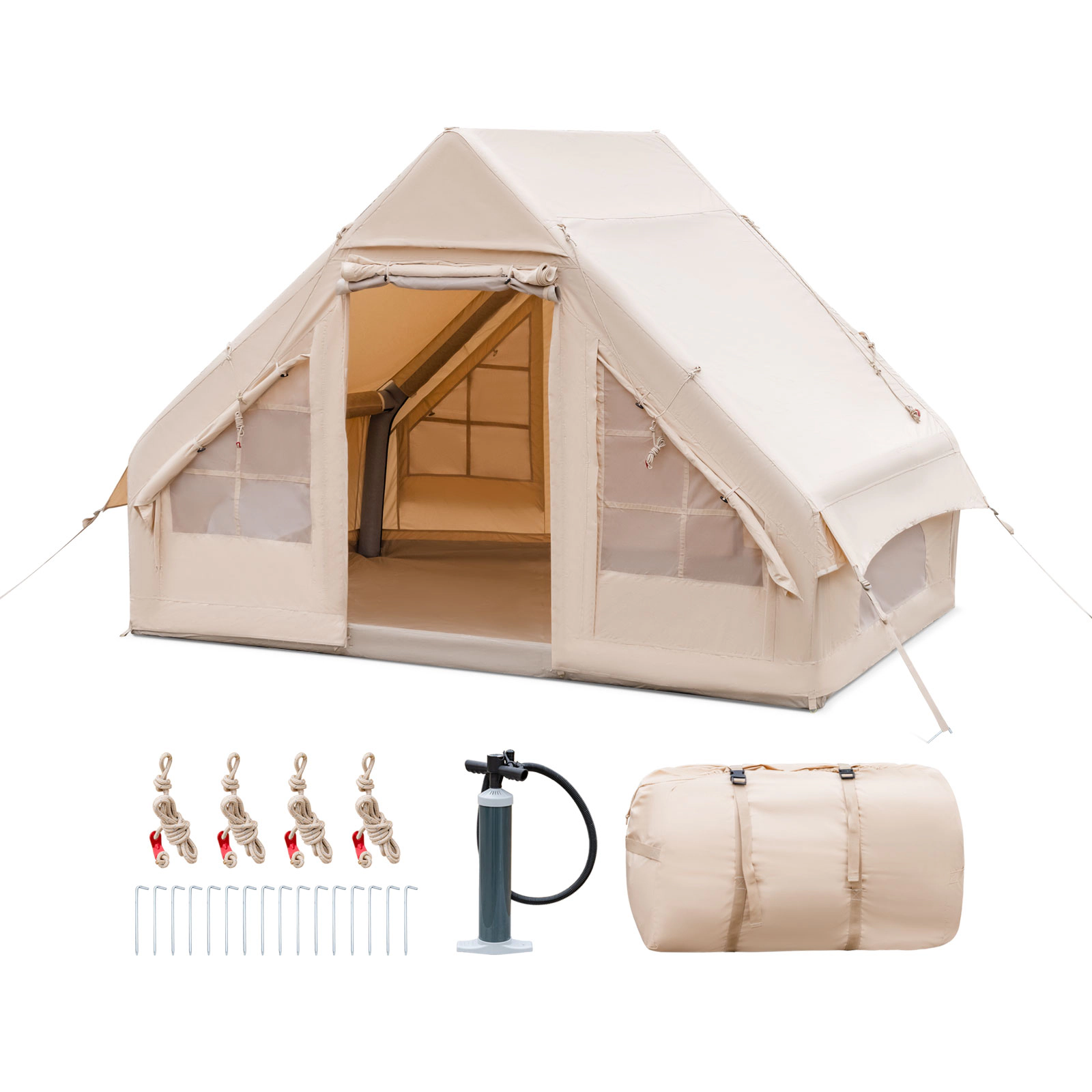 Hivvago Quick Setup Air Tent for Camping and Glamping, Fits 2 to 6 People