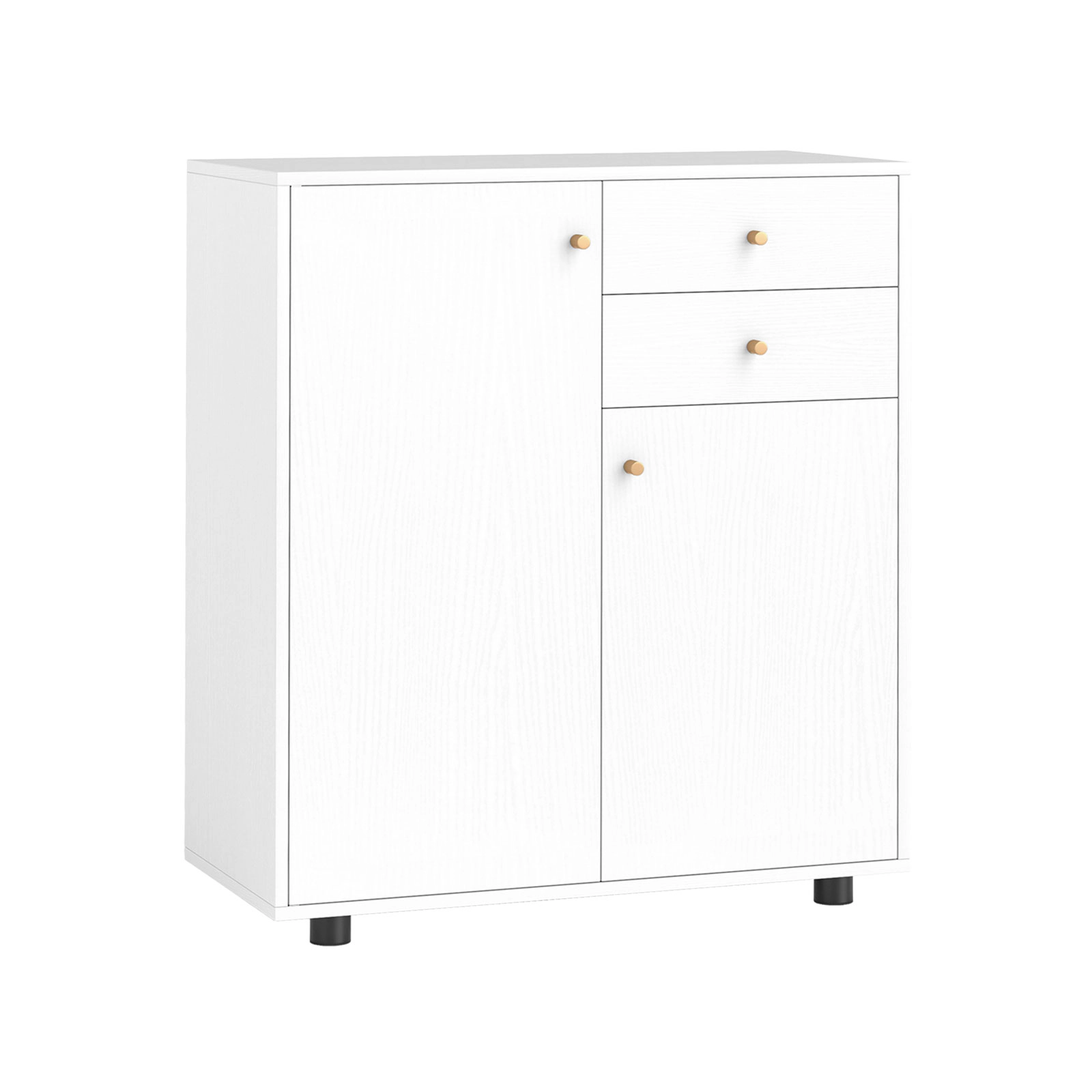 Glintex 34-Inch Coffee Bar Sideboard with 2 Drawers and 3 Removable Shelves, White