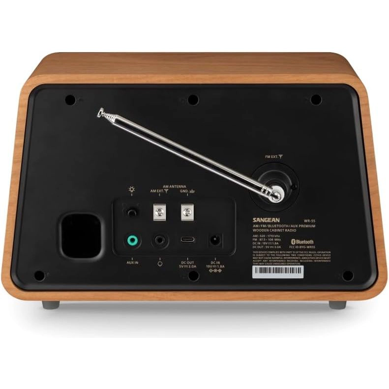 Sangean WR-55 Wooden Cabinet AM/FM Radio with Bluetooth 5.0 and AUX-In, 50th Anniversary Edition