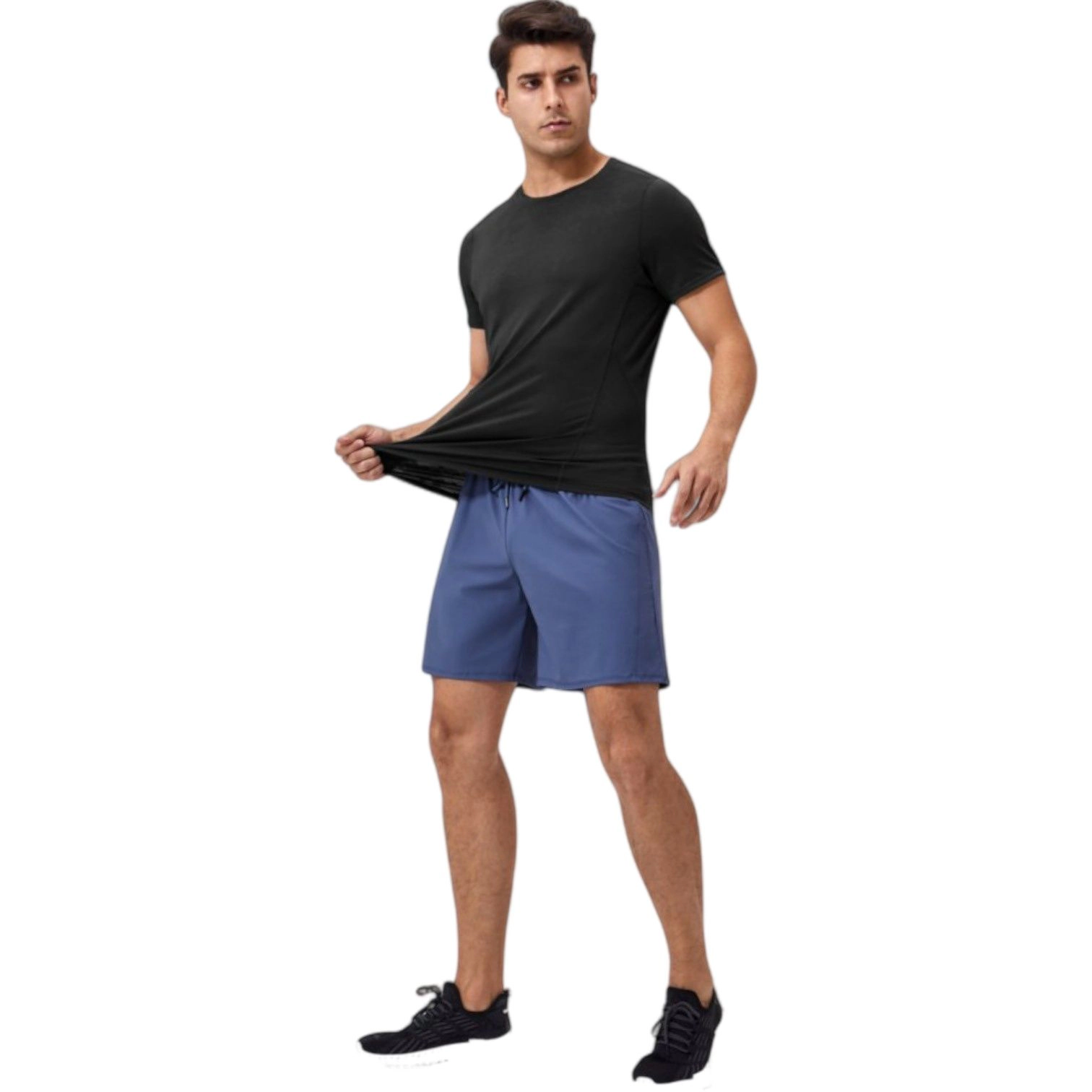 Anna-Kaci Men's Performance Crew Neck Athletic T-Shirt with Subtle Hex Pattern and Moisture-Wicking Fabric