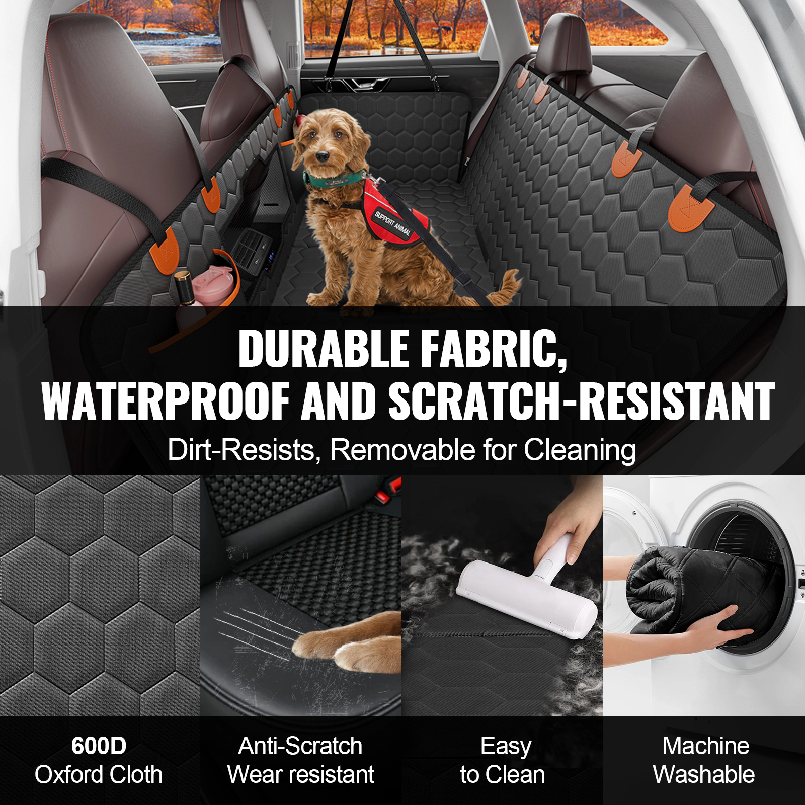 HONGGE Back Seat Extender, Dog Car Cover, Hammock for Bed