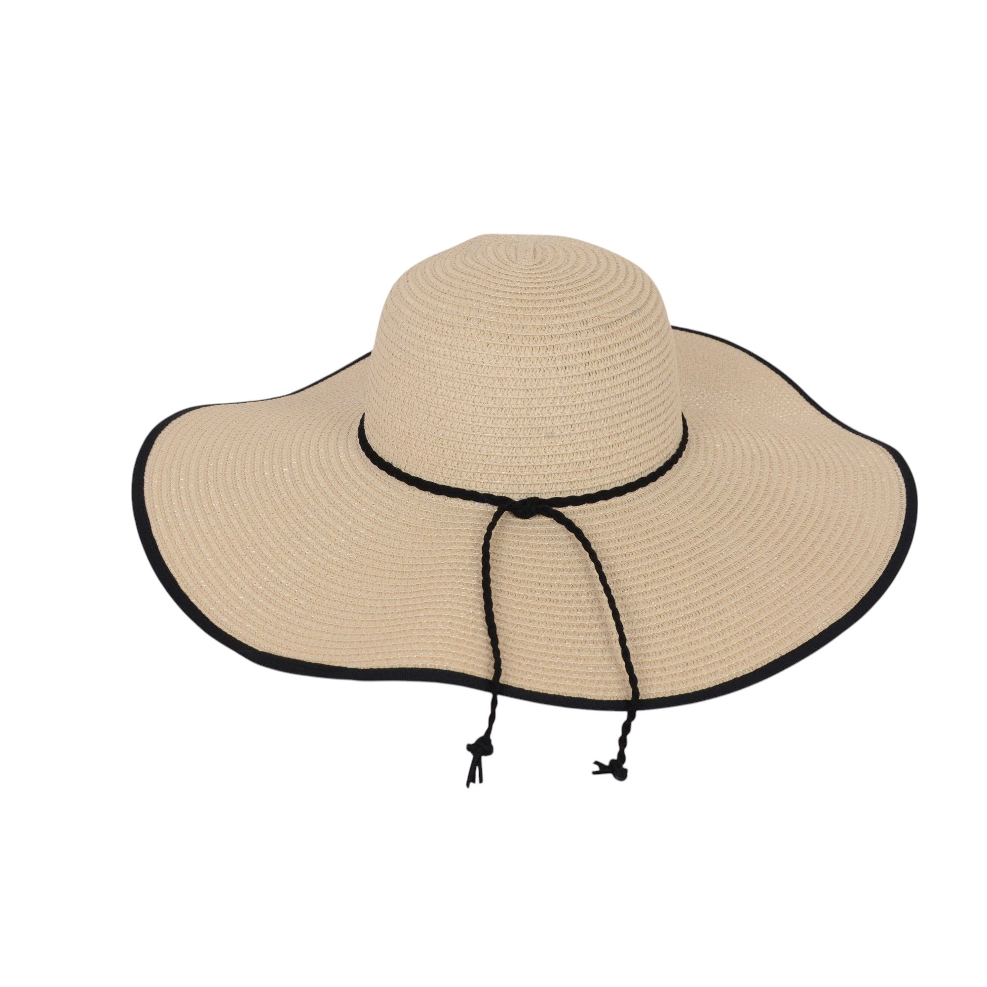 Anna-Kaci Women's Wide Brim Straw Sun Hat with Braided Cord Detail Lightweight Packable Design for Outdoor Protection