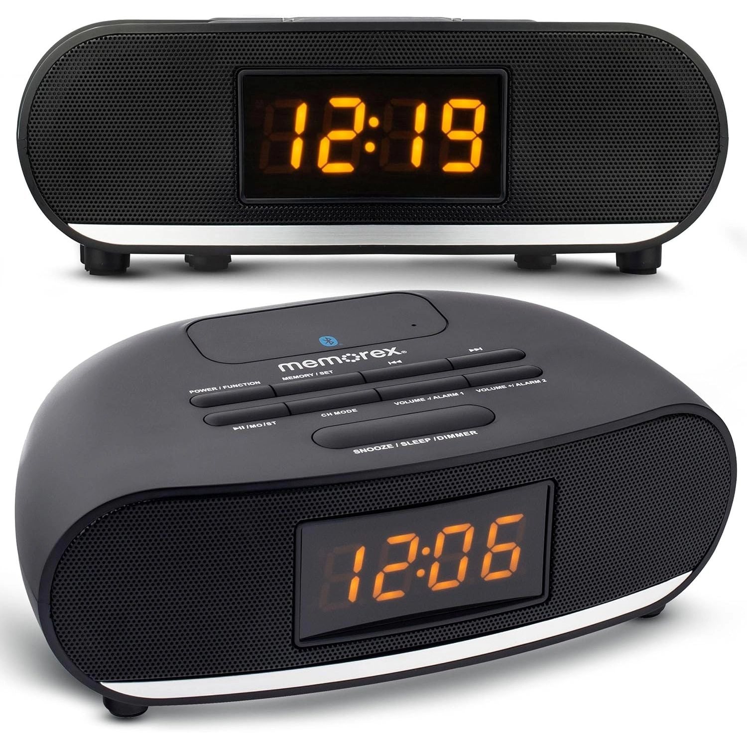 Memorex MX-CR160 Bluetooth Clock Radio - Black