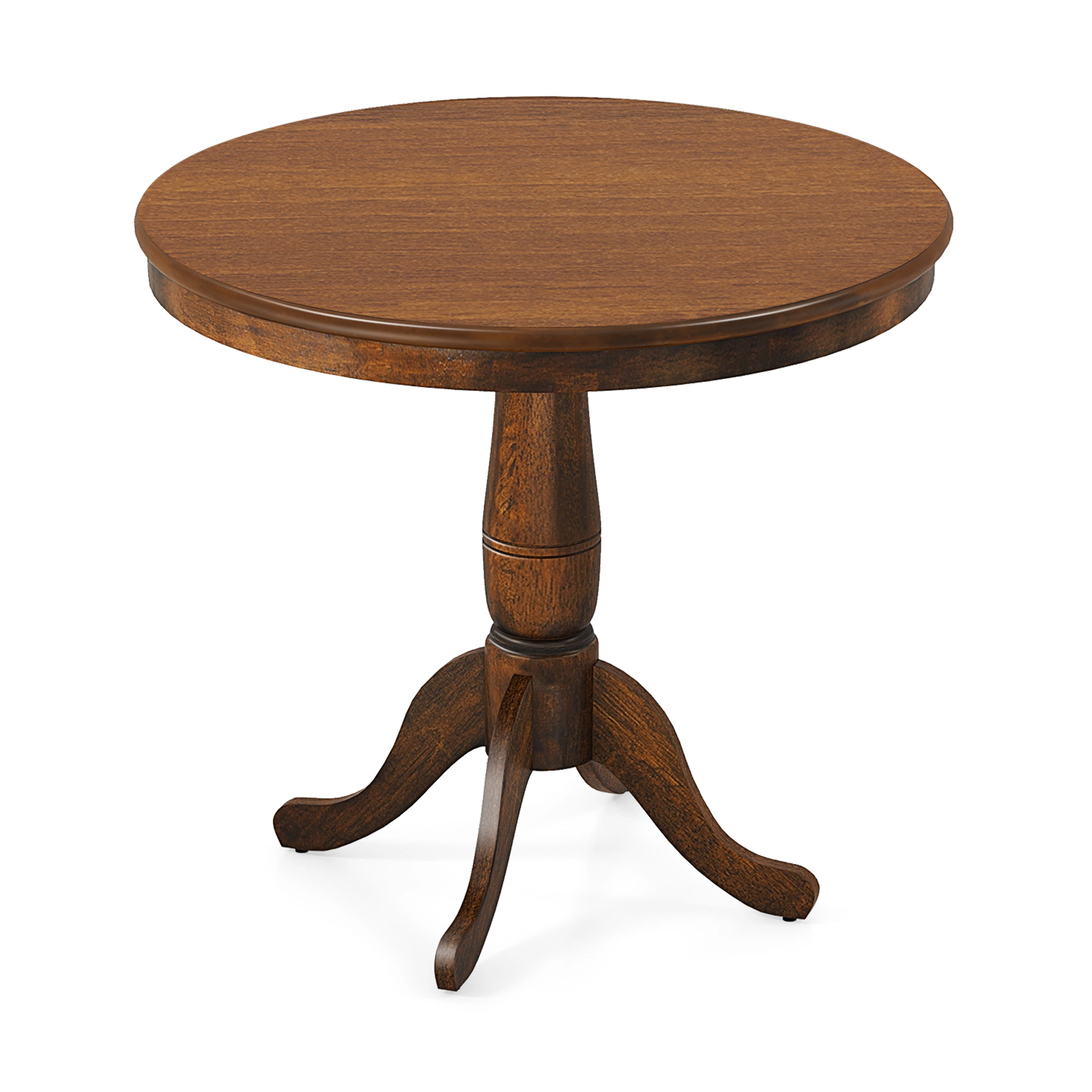 LJG 32 Inch Wooden Round Pub Pedestal Side Table