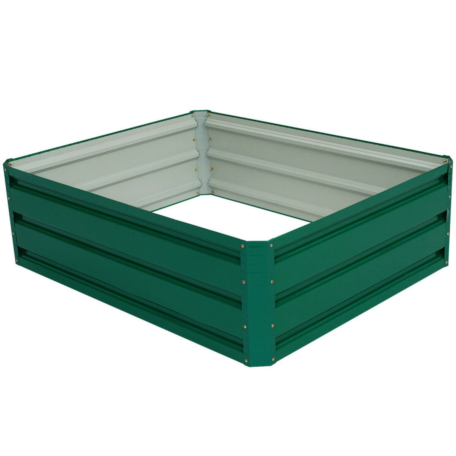 SUGIFT 40-in x 32-in Dark Green Anti-Rust Coated Steel Raised Garden Bed with 12-in Planting Depth