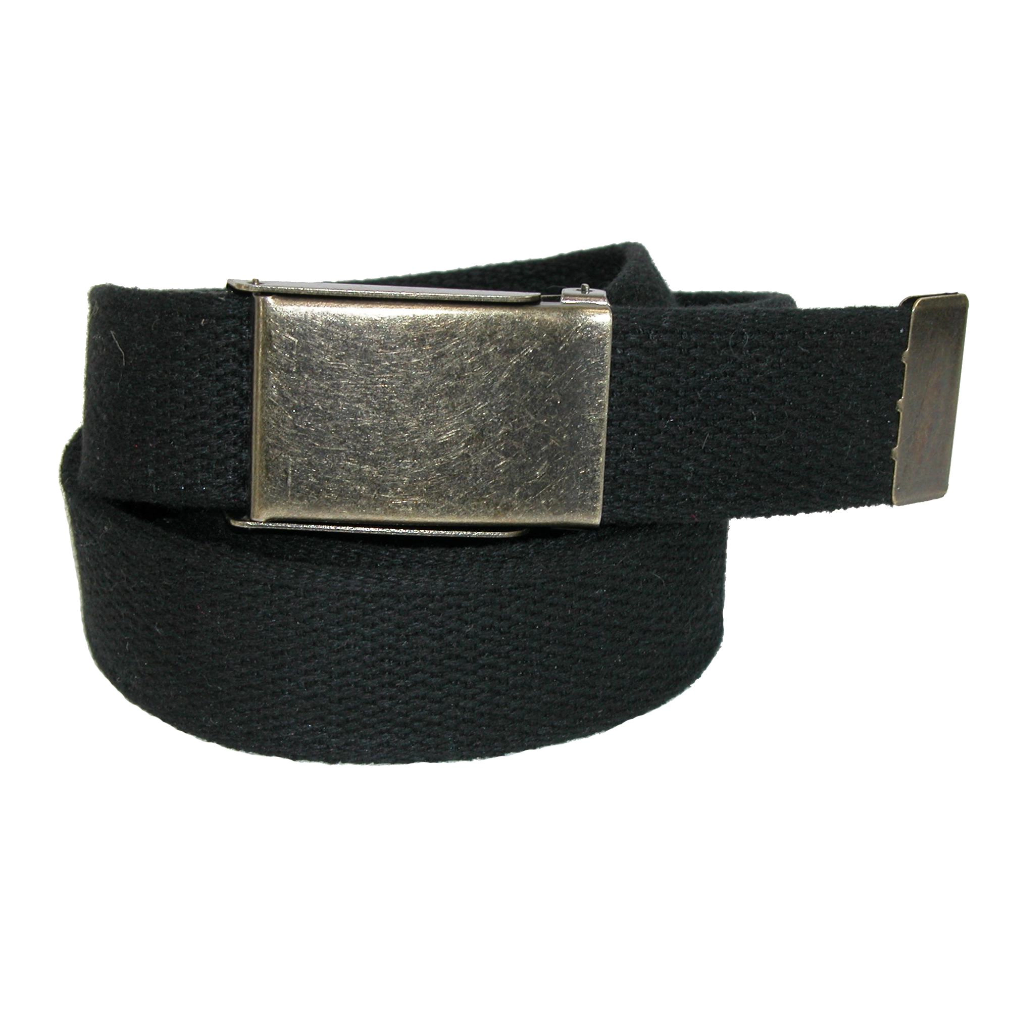 CTM Men's Fabric Belt with Nickel Flip Top Buckle