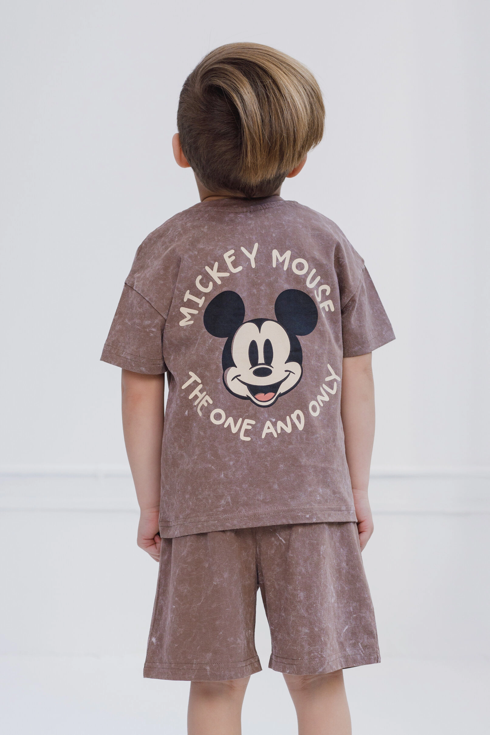 Disney Mickey Mouse Boys' Mineral Wash 2-Piece T-Shirt and Shorts Set