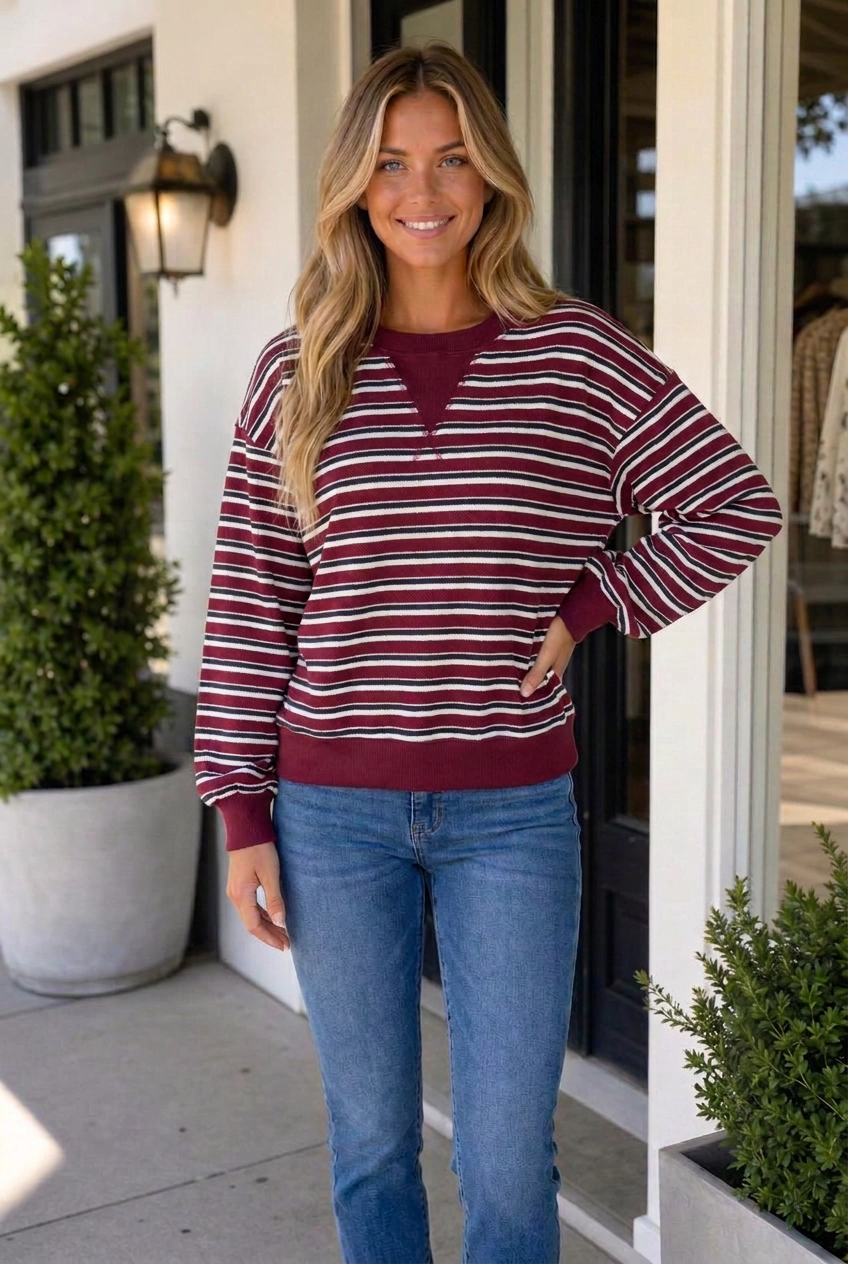 Threaded Pear Women's Karter Long Puff Sleeve Top