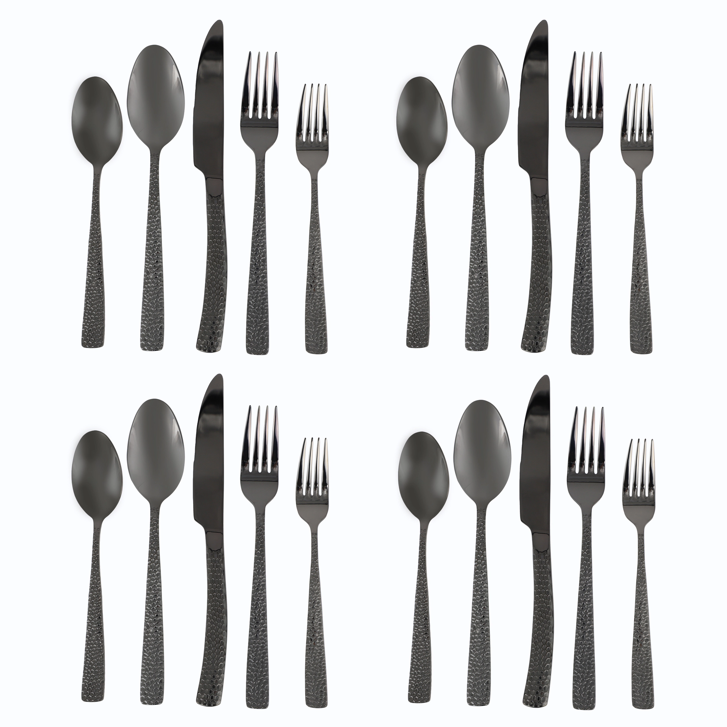 Gibson Elite Stonehenge 20 Piece Flatware Set in Rose Gold