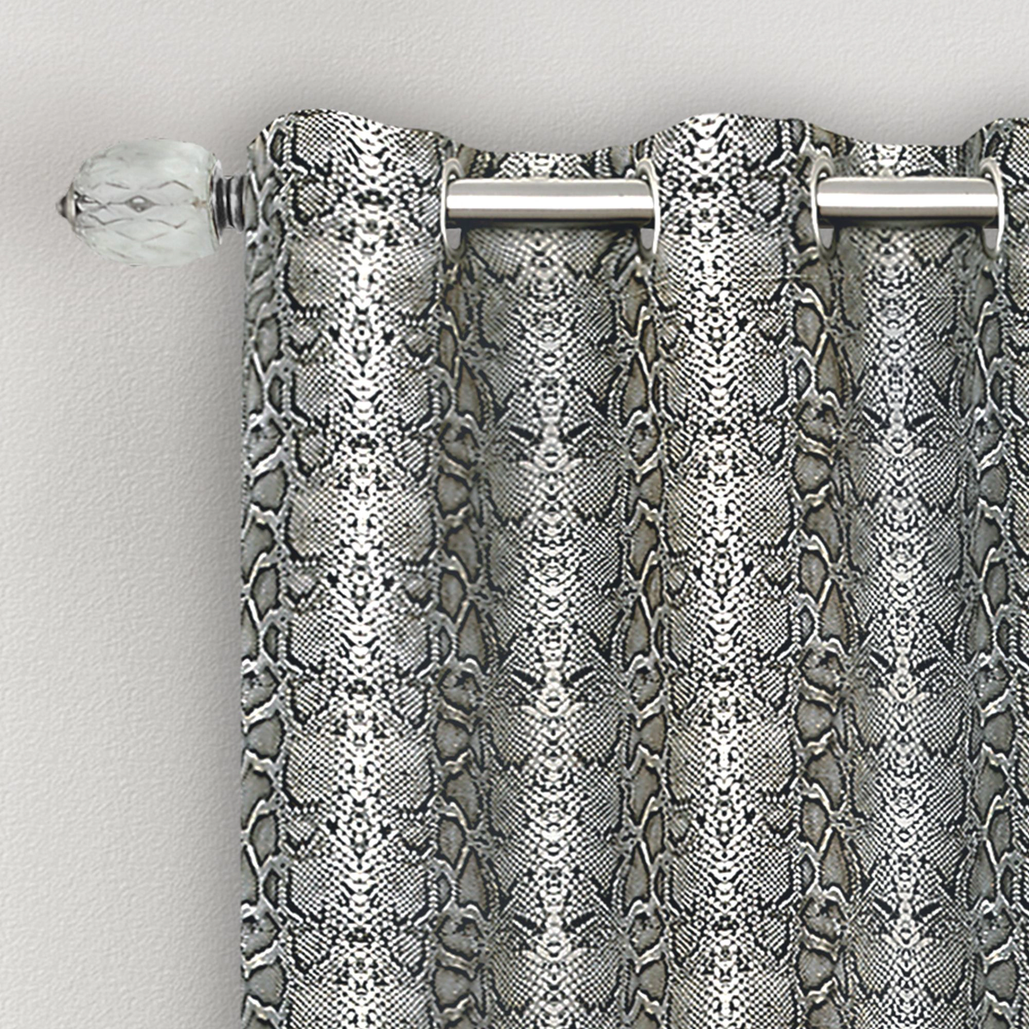 Kate Aurora Safari Living 2 Piece Python Room Darkening Grommet Top Curtain Panels