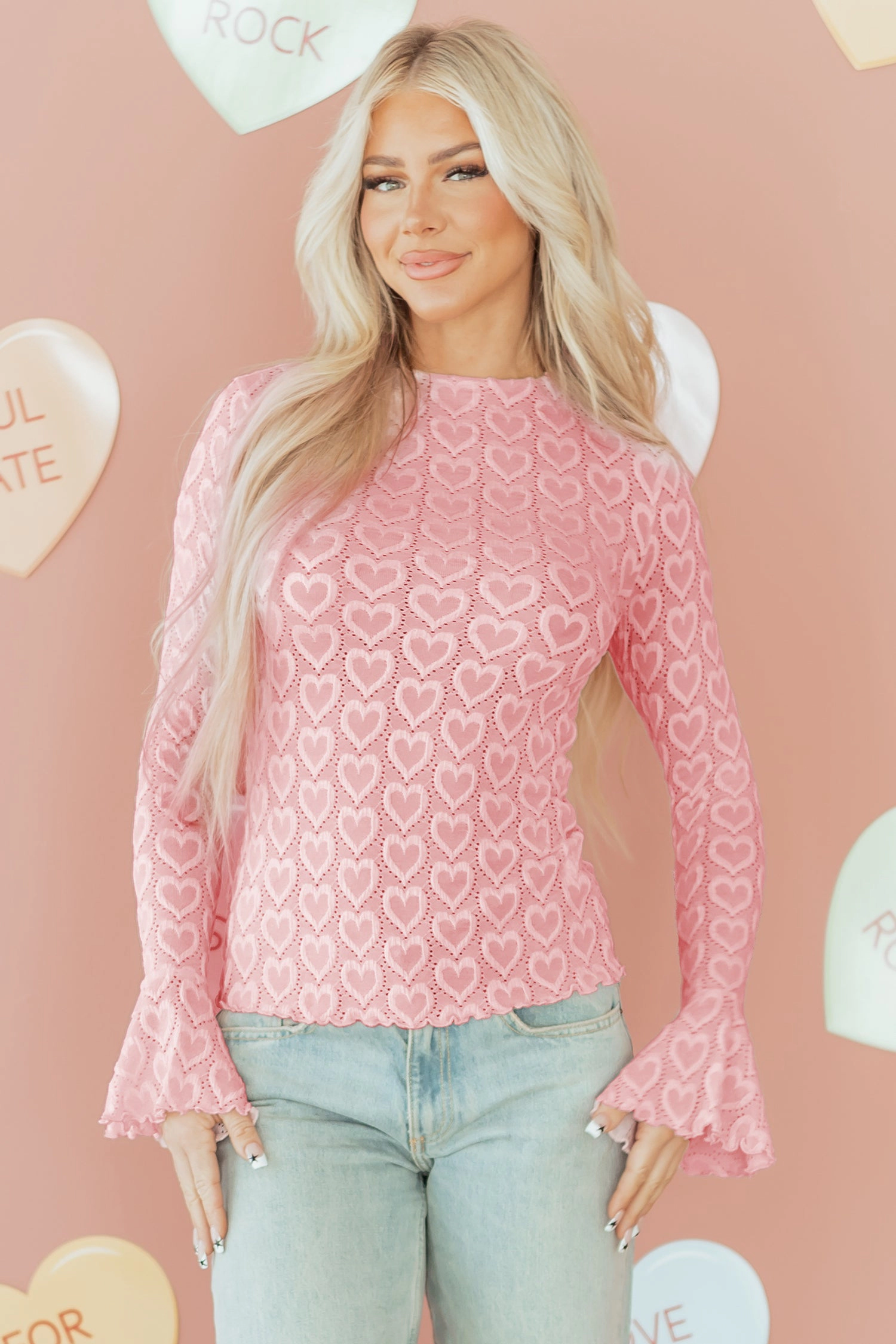 Threaded Pear Women's Emily Sleeve Mock Fitted Top