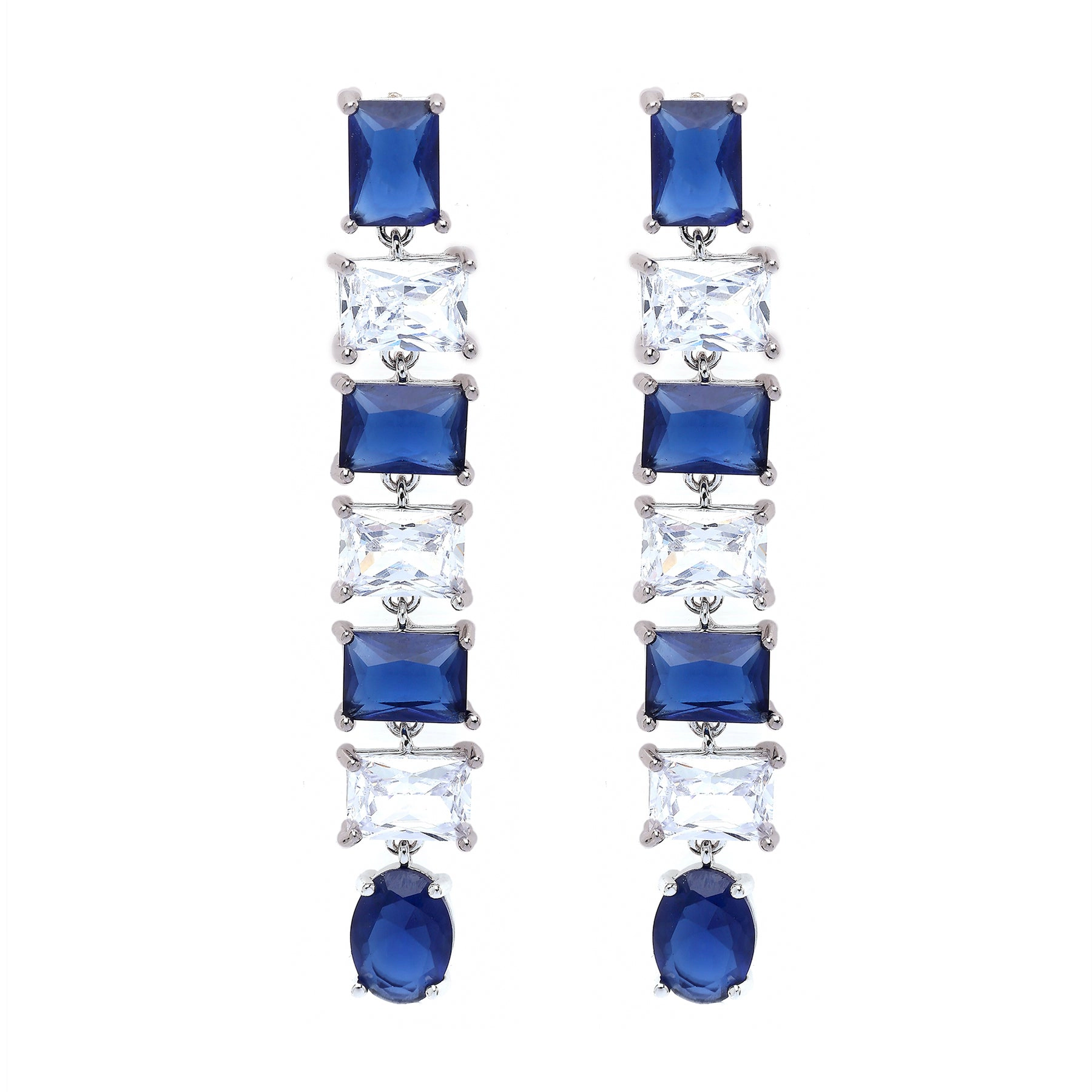 AGP PARIS Womens Blue Square Drop Earrings