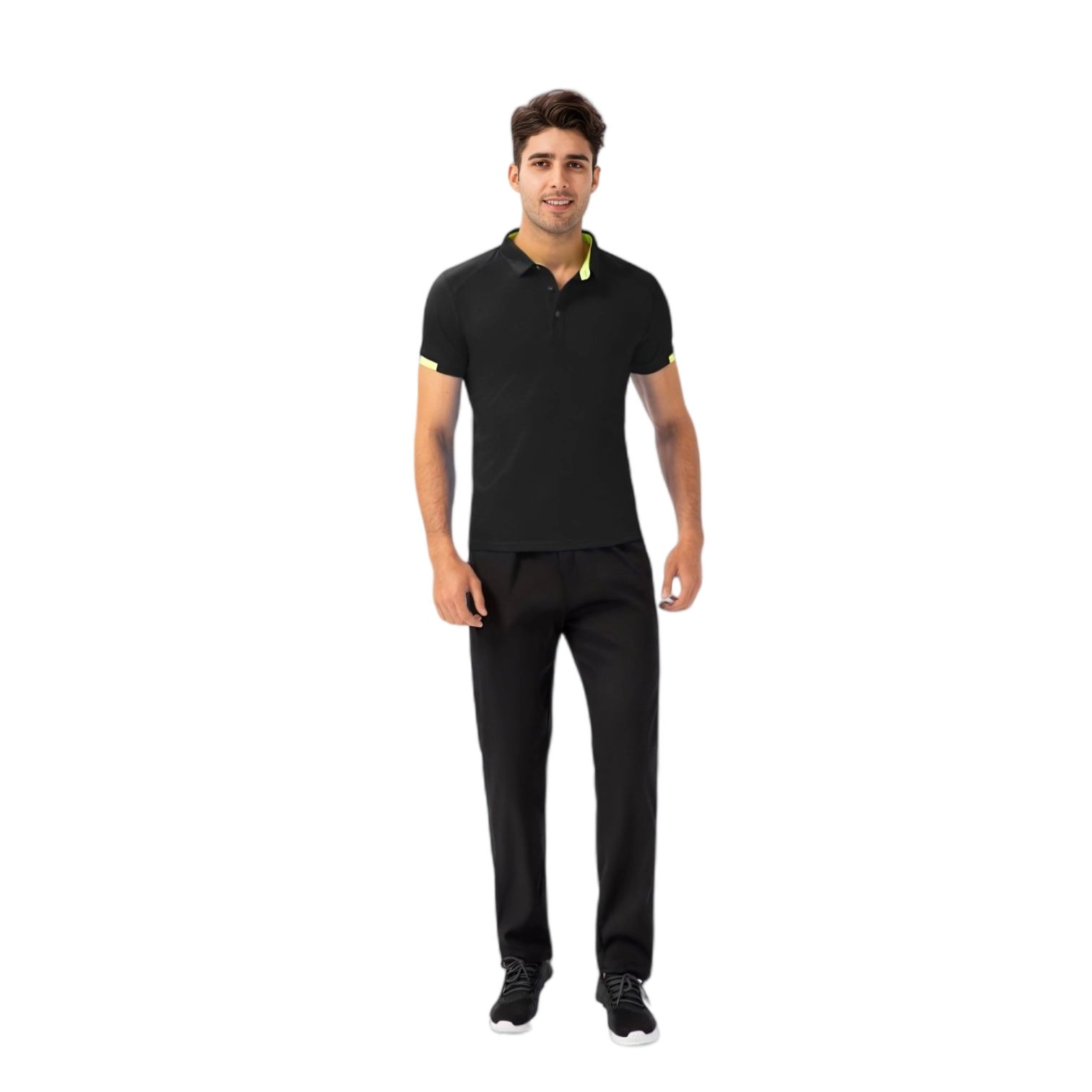 Anna-Kaci Men's Athletic Fit Polo Shirt with Contrast Collar and Moisture-Wicking Stretch Fabric