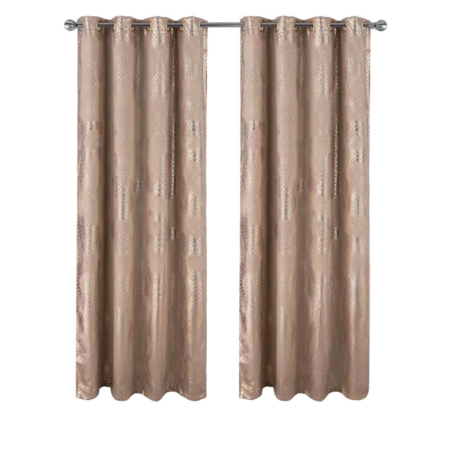 RT Designer Collection Hailey Halo Foil Blackout Grommet Curtain Panel 52" x 90" Taupe