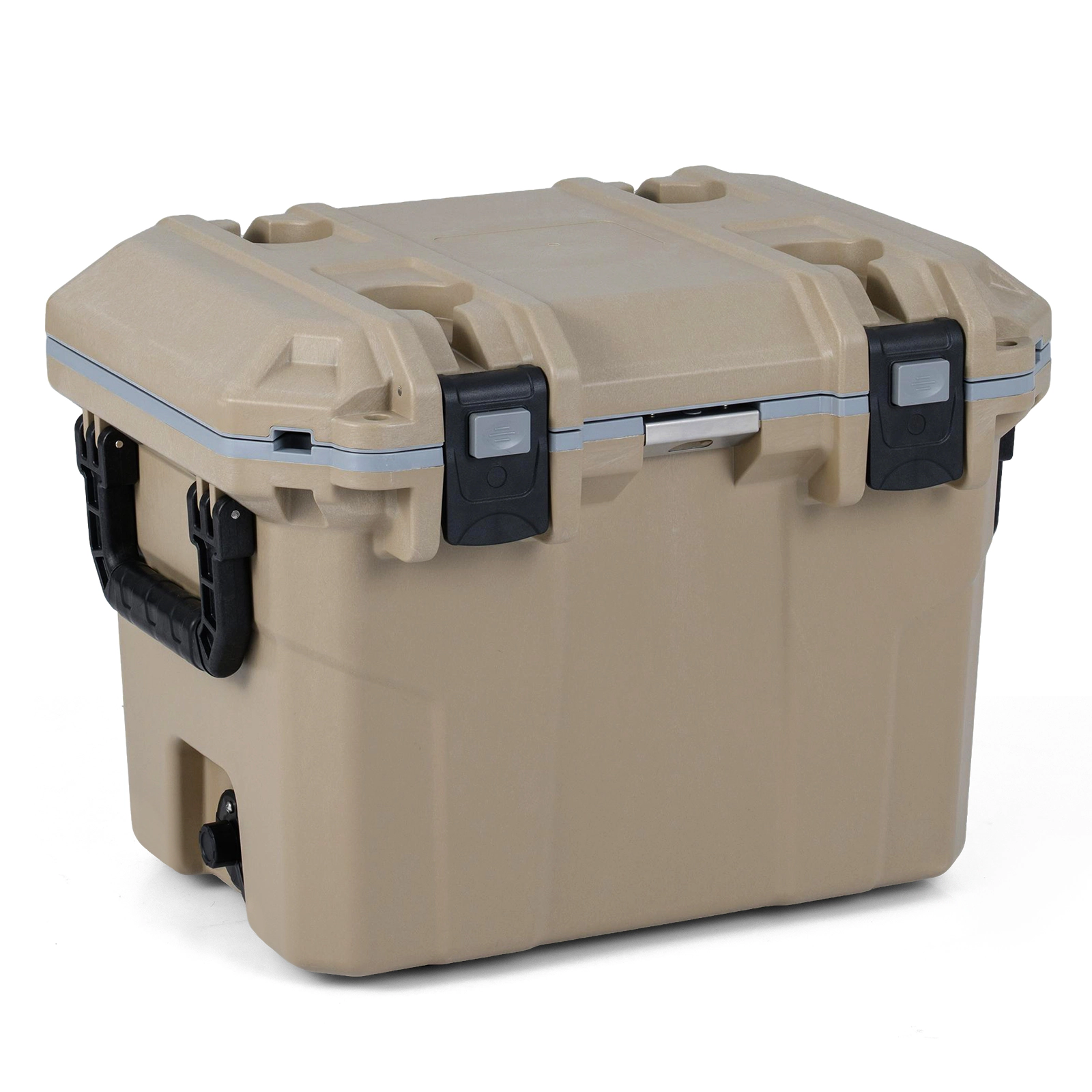 SUGIFT 53-Quart Coffee Injection Molded Hard Cooler with Silicone Seal 26-in W 20-in D 19-in H 660-lb Lid Capacity