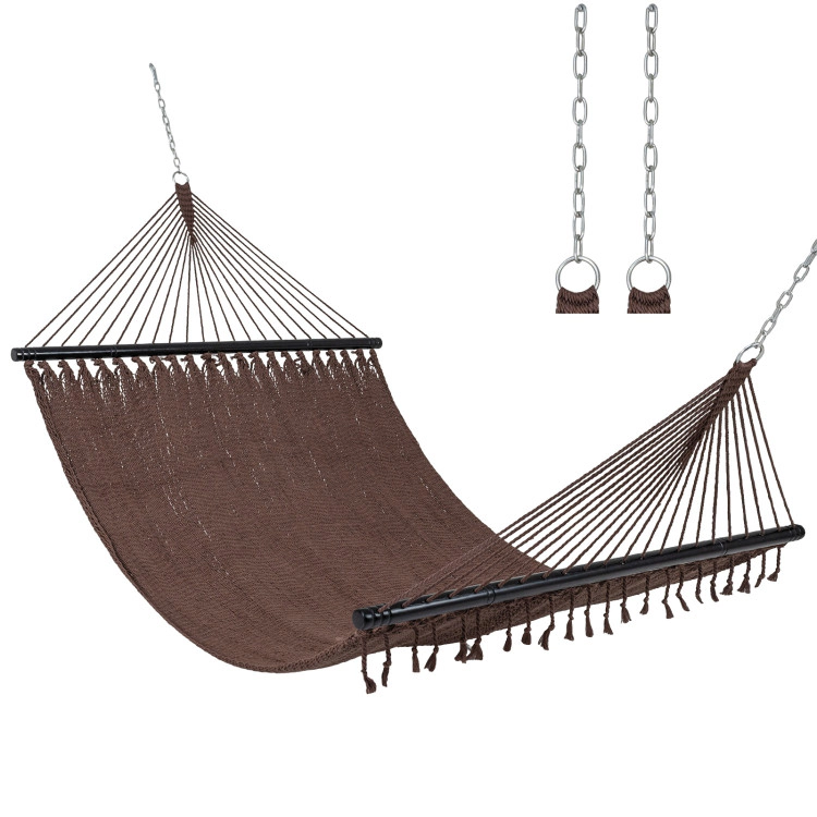 Hivvago Caribbean Hammock With Spreader Bar For Patio Poolside
