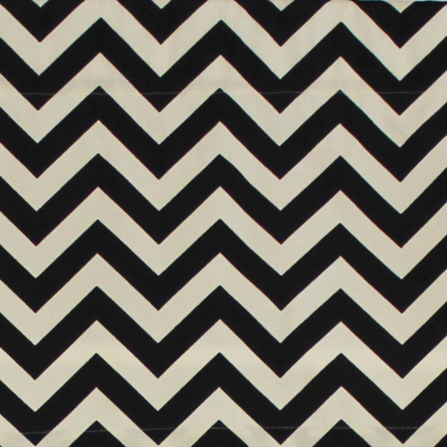 RLF Home Zig-Zag Tailored 100% Cotton with Fully Lined 3" Rod Pocket Valnance for Windows 50" x 14" Onyx
