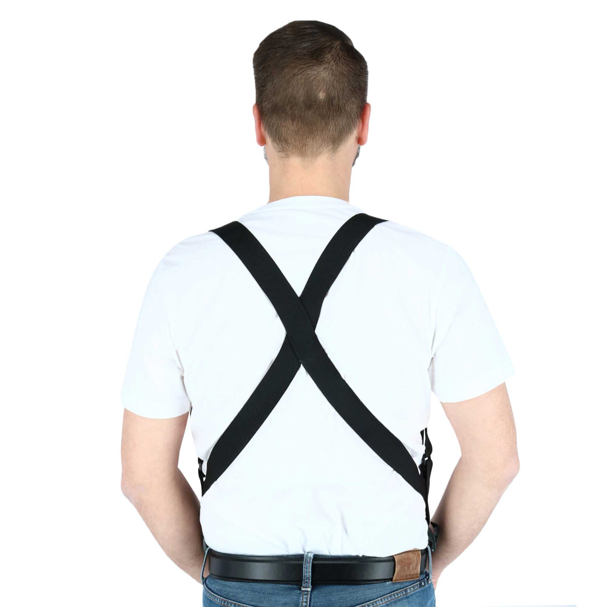CTM Men's Elastic Side Plastic Clip TSA Compliant Airport Suspenders