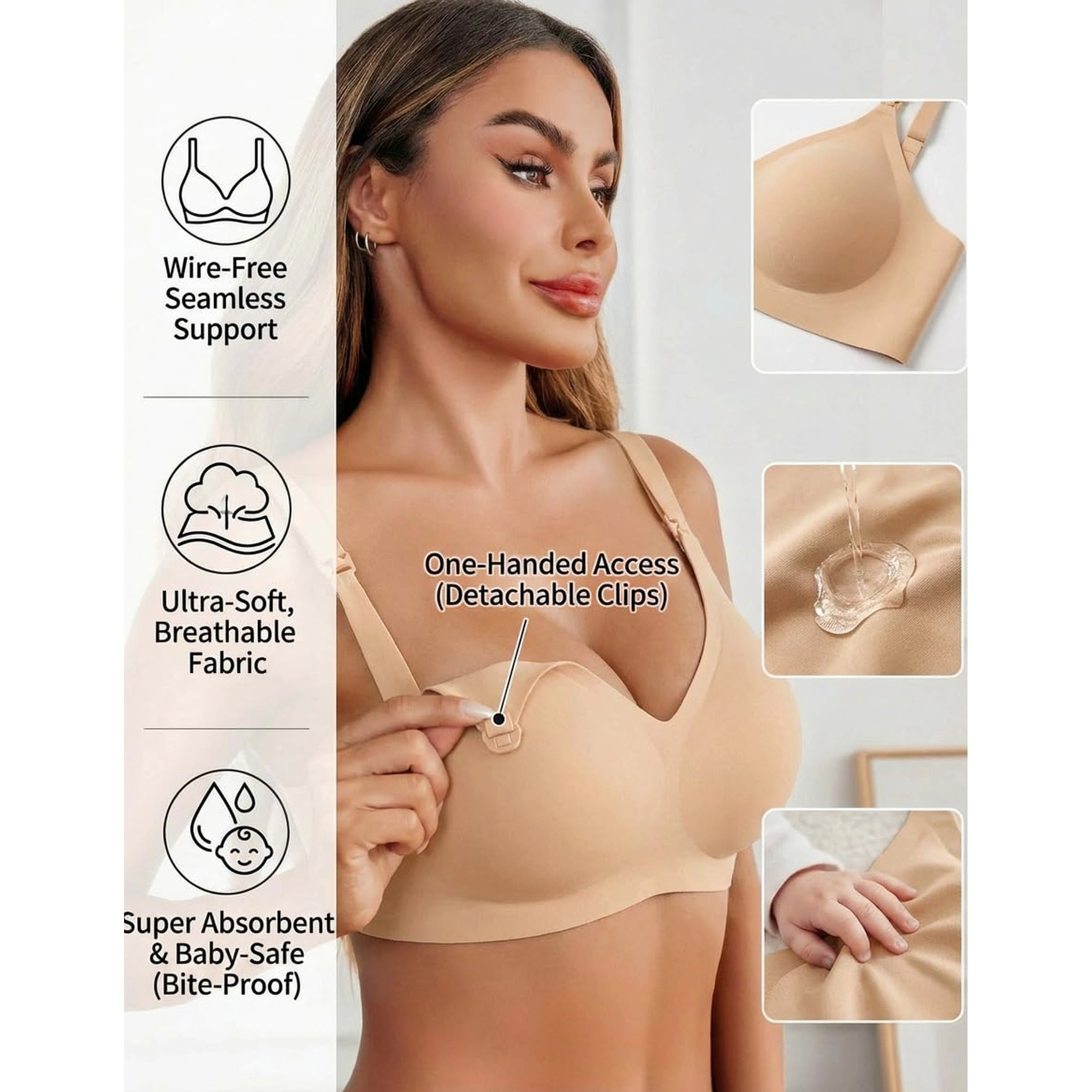Avidlove Women's Seamless Nursing Maternity Bra
