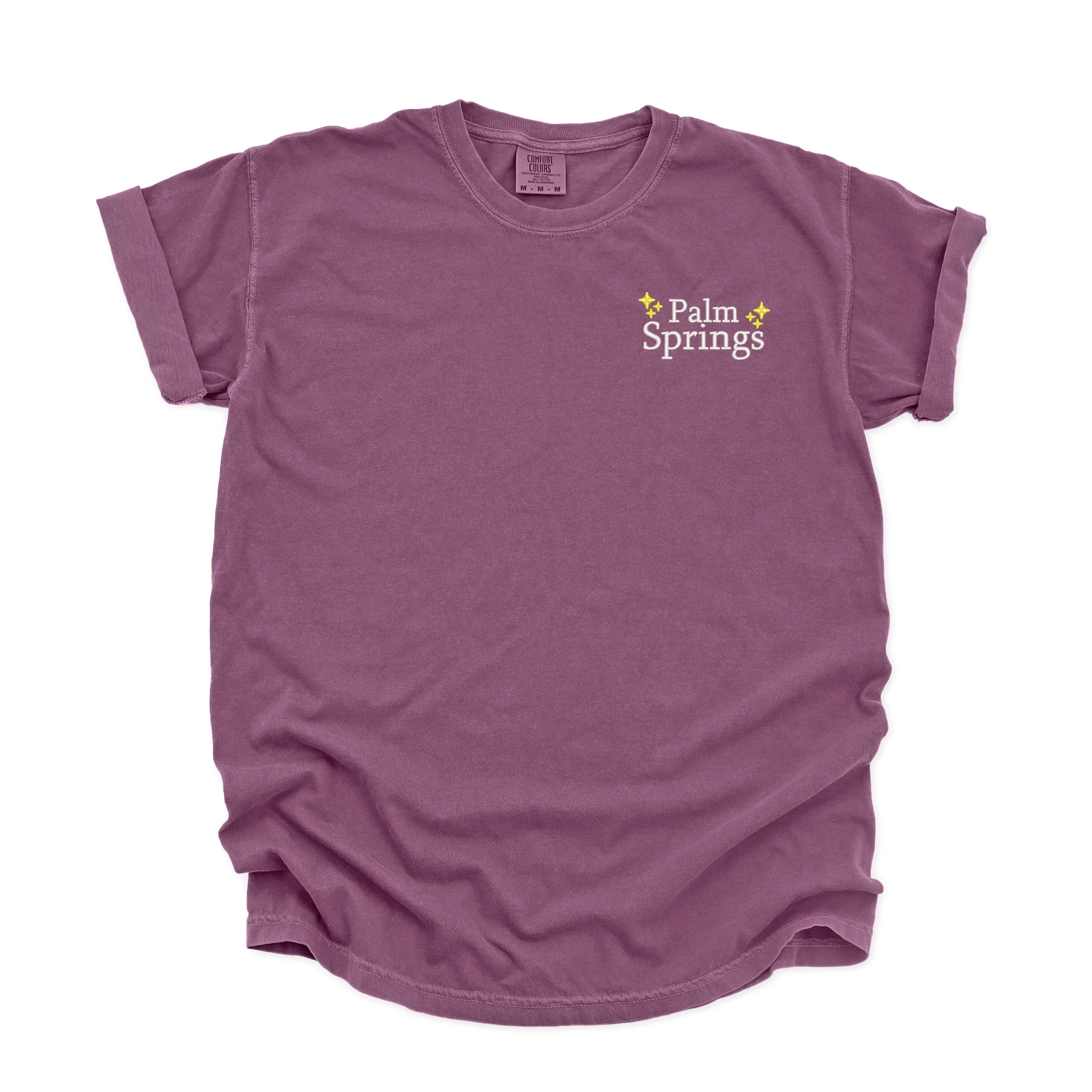 Simply Sage Market - Embroidered Palm Springs Stars Women's Garment Dyed Graphic T-Shirt