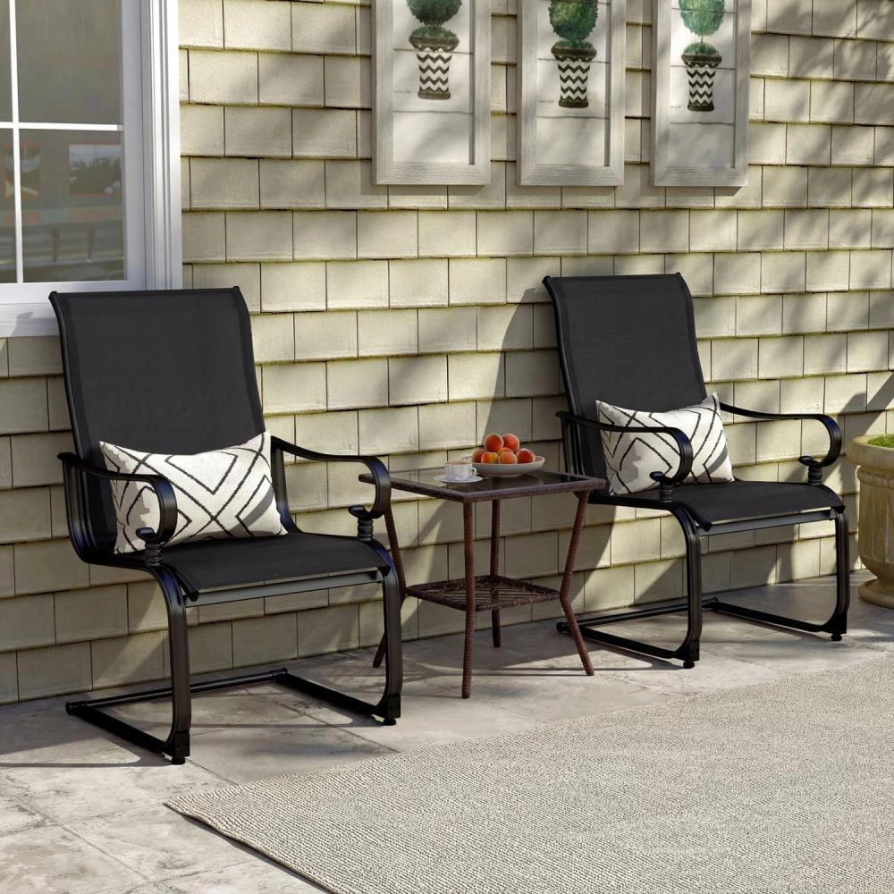 Hivvago Set of 2 Patio Chairs with Quick-drying and Breathable Fabric for Backyard