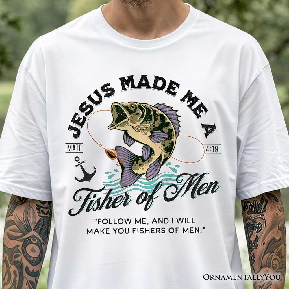 OrnamentallyYou Mens Fisher Of Men Matthew 4:19 T-Shirt