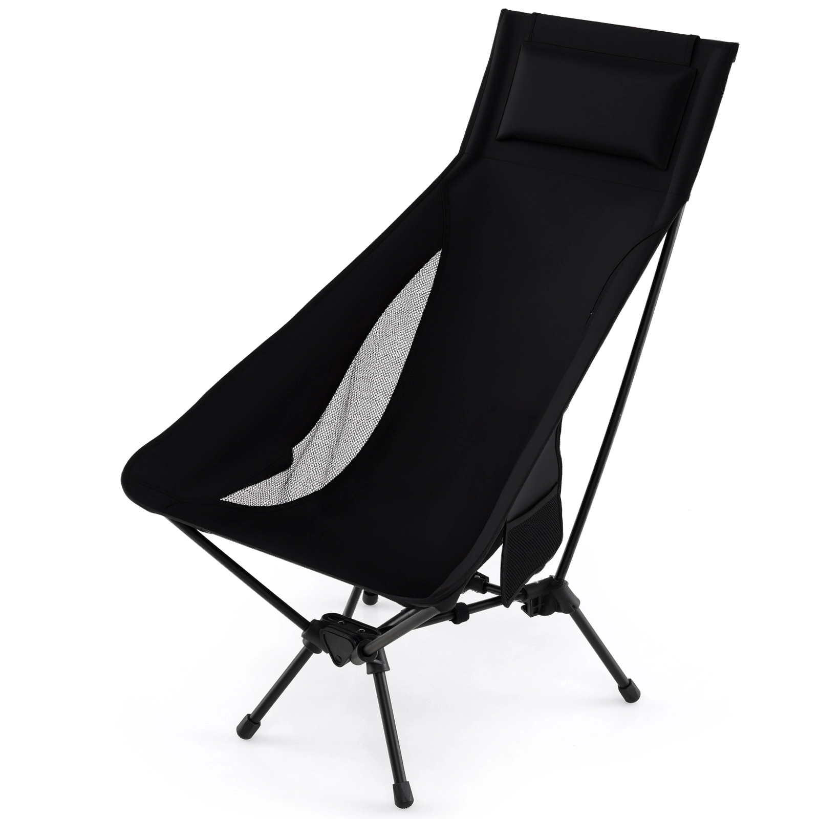LJG High Back Portable Camping Chair with Compact Carry Bag and Pillow