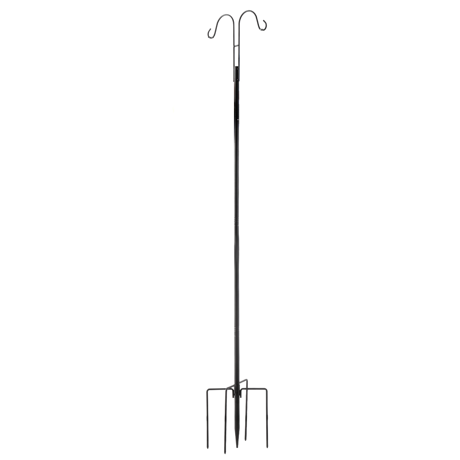 HONGGE Double Shepherds Hooks for Outdoor 8 Pack Heavy Duty Bird Feeder Pole 3/4 Inch Thick Garden Hooks for Hanging