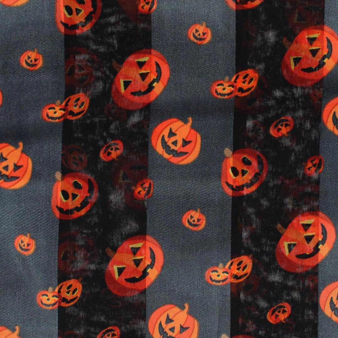 CTM Women's Pumpkin Jack O Lantern Halloween Lightweight Satin Scarf