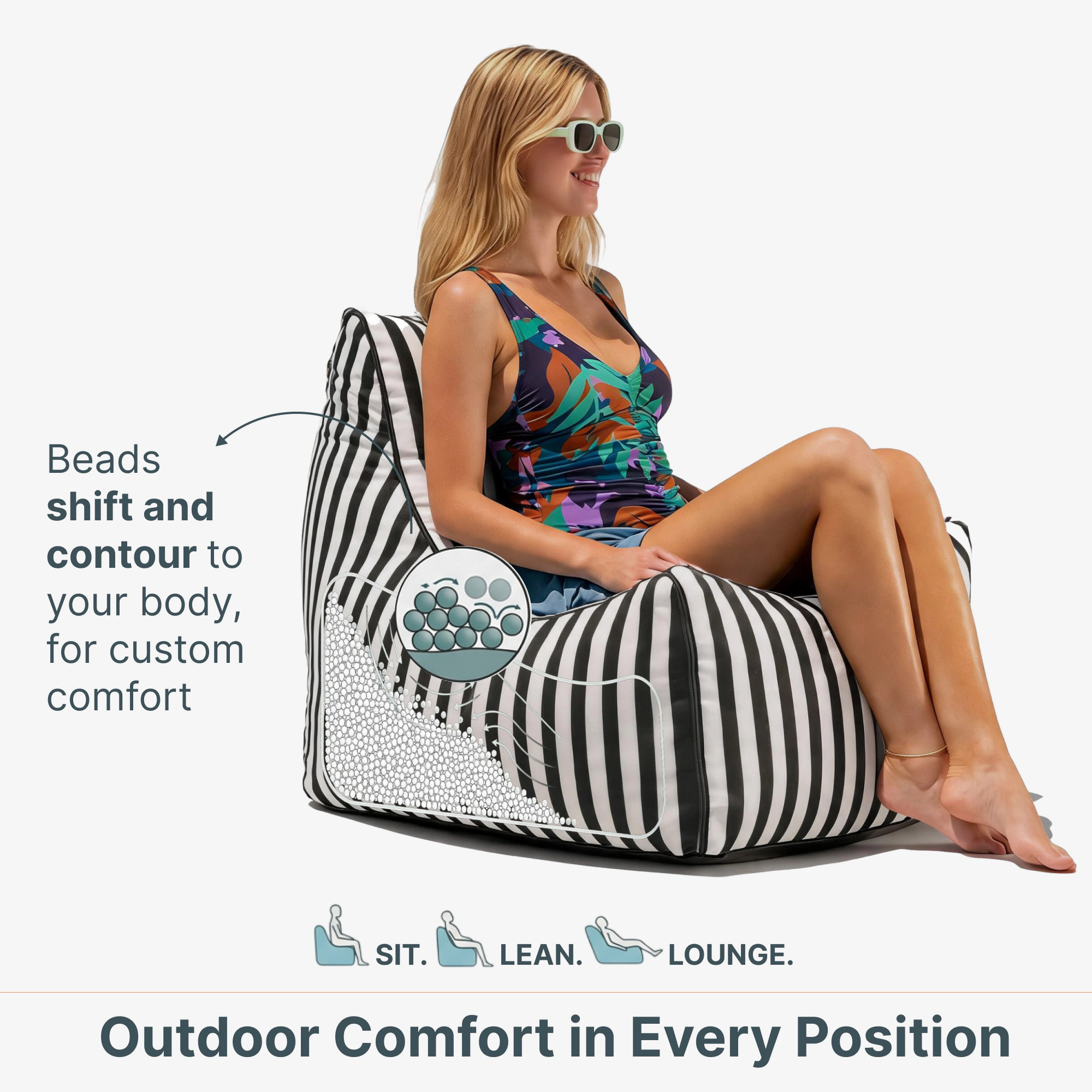 Jaxx Juniper Outdoor Bean Bag Patio Chair & Poolside Lounge