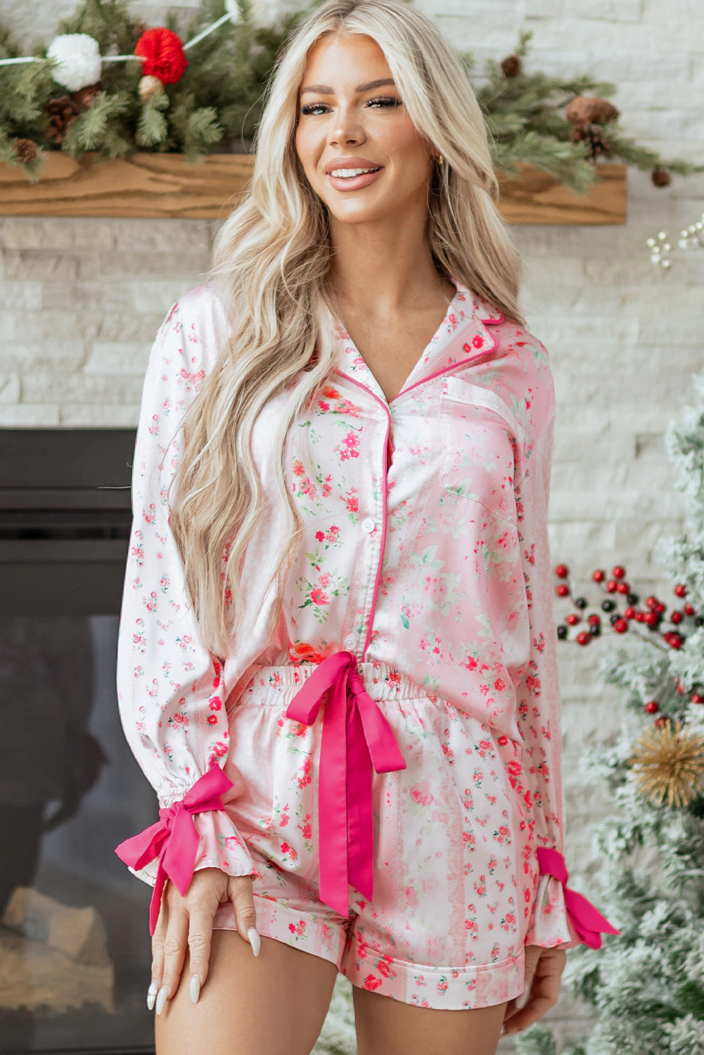 Threaded Pear Women's Paisley Tie 2pcs Pajama Set