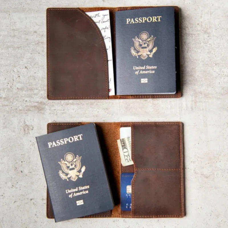 Steel Horse Leather Unisex Priam Handmade Leather Passport Cover
