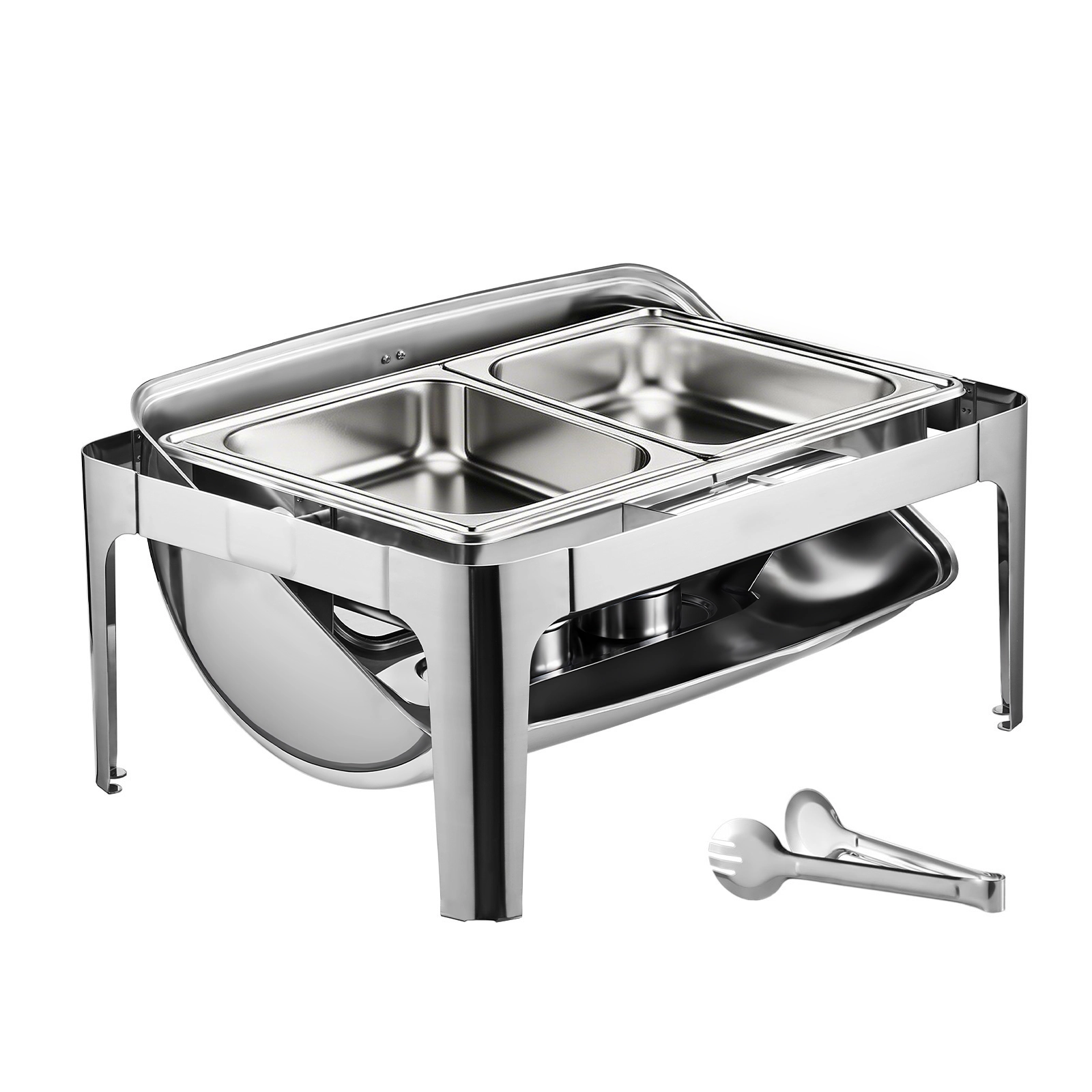 HONGGE Roll Top Chafing Dish Buffet Complete Set, Stainless Steel Chafer with Size Pan